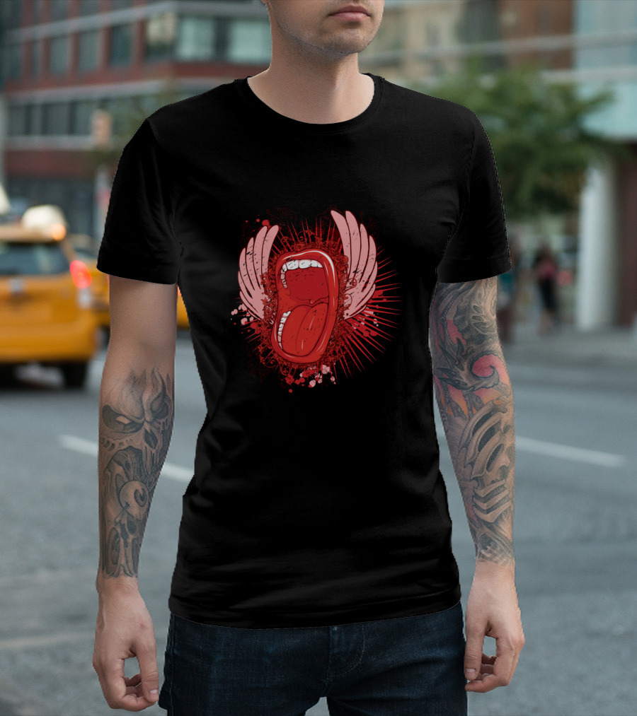 Red Tongue With Wing Vibrant T-Shirt