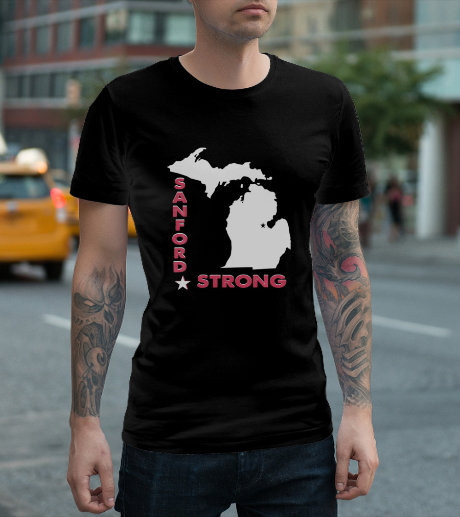 Sanford Strong Florida Fun Vintage Sanford State Michigan Map T-Shirt