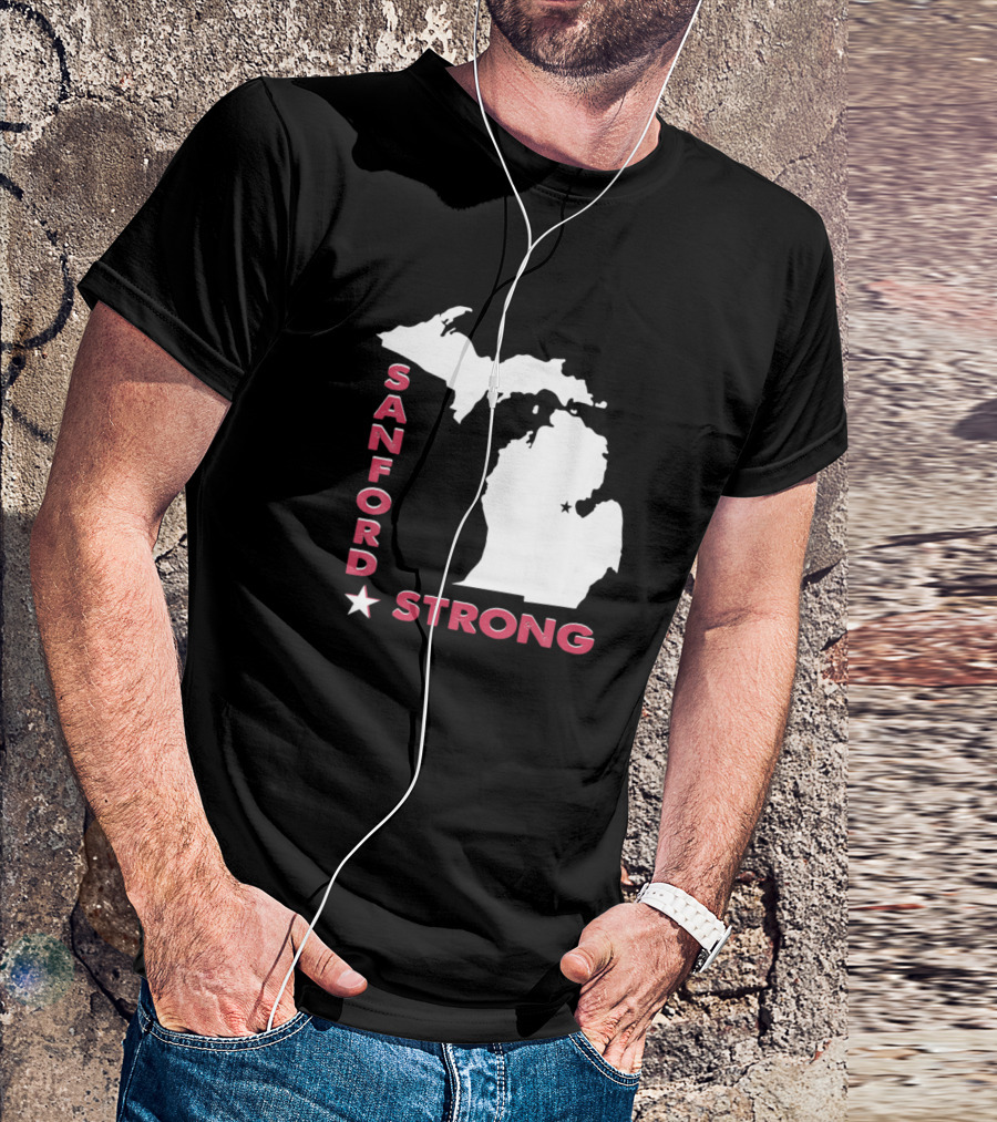 Sanford Strong Florida Fun Vintage Sanford State Michigan Map T-Shirt