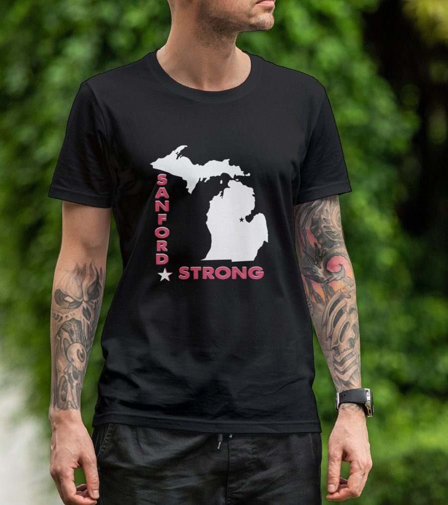 Sanford Strong Florida Fun Vintage Sanford State Michigan Map T-Shirt
