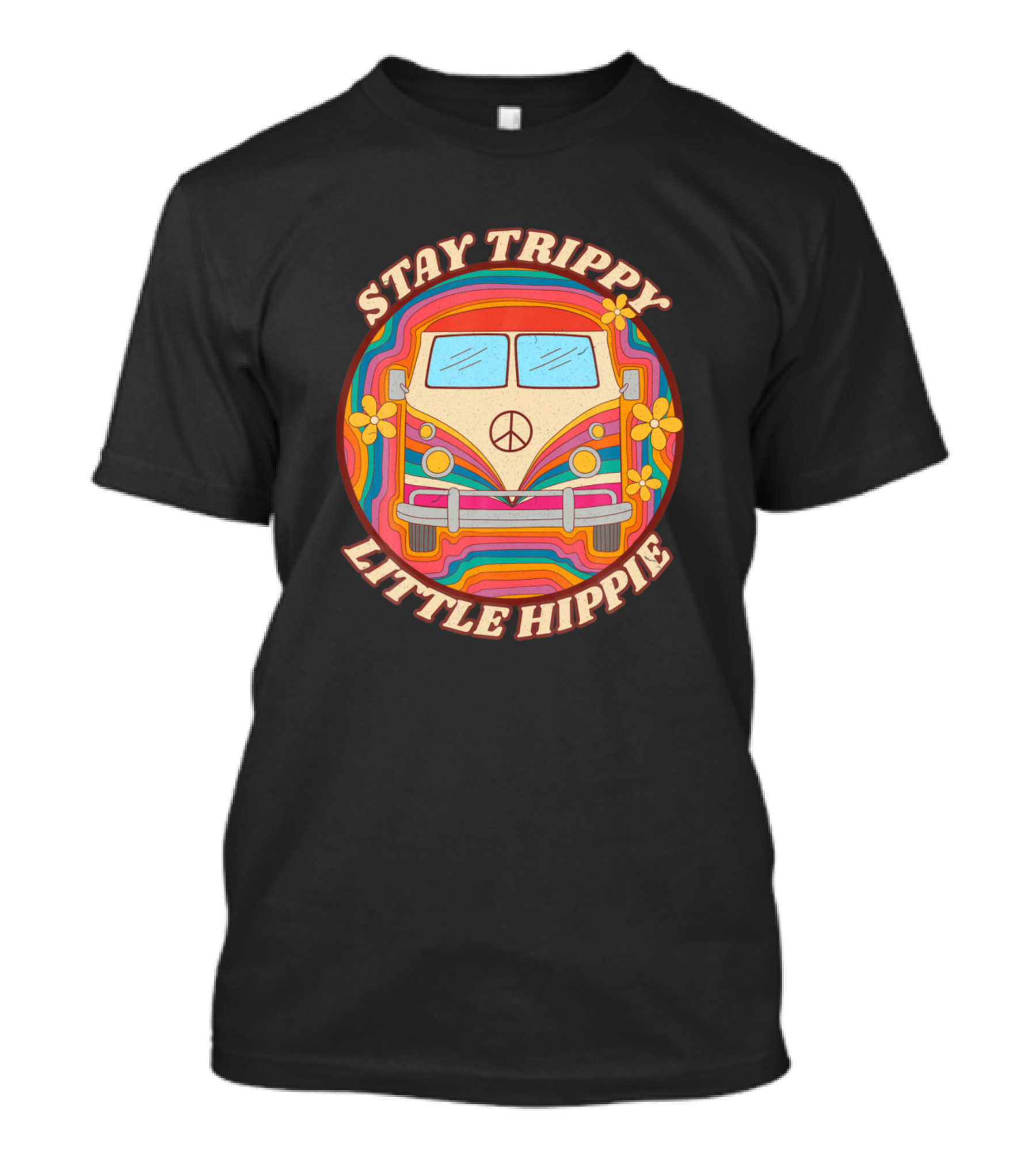 Stay Trippy Little Hippie Peace Love Hippy Bus Retro Vibes T-Shirt