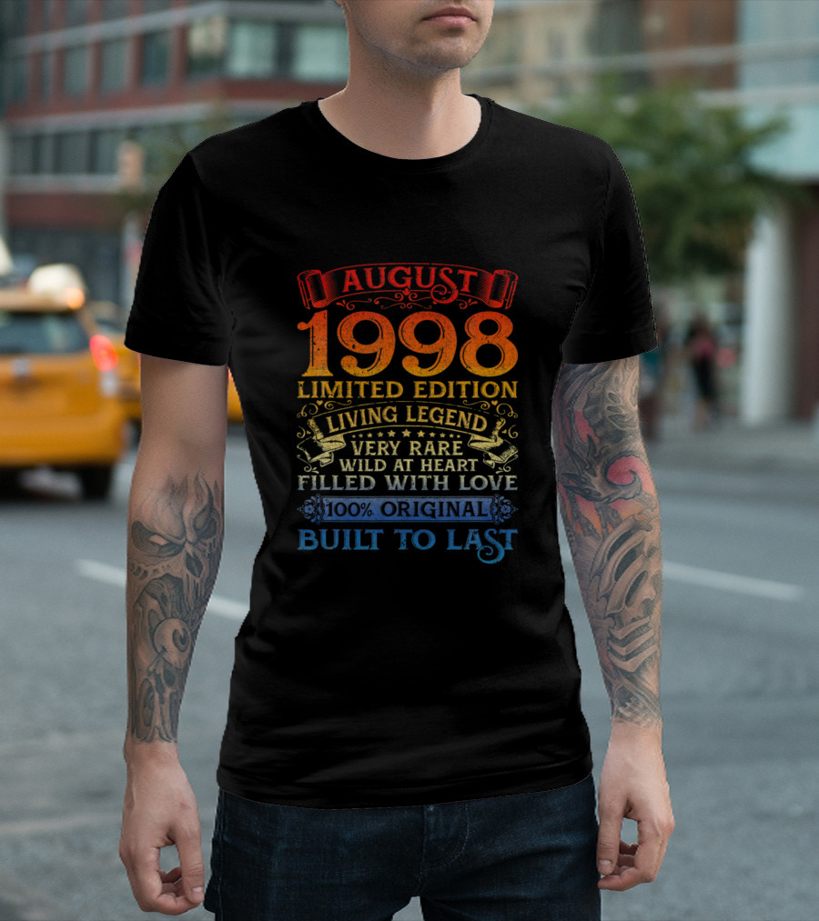 August 1998 Living Legend 22 Years Old Vintage Birthday T-Shirt