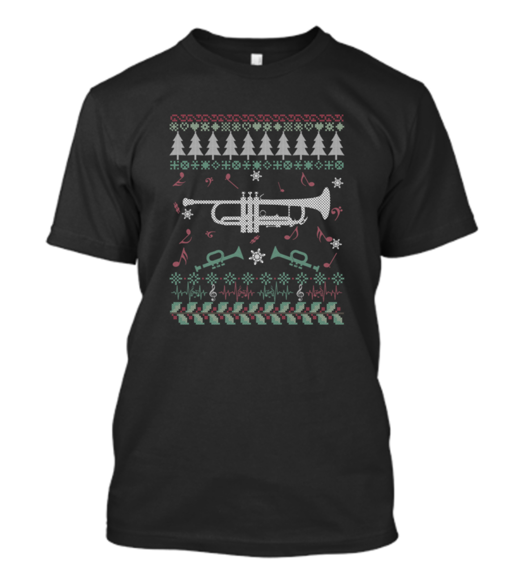 Funny Trumpet Christmas Music Note T-Shirt