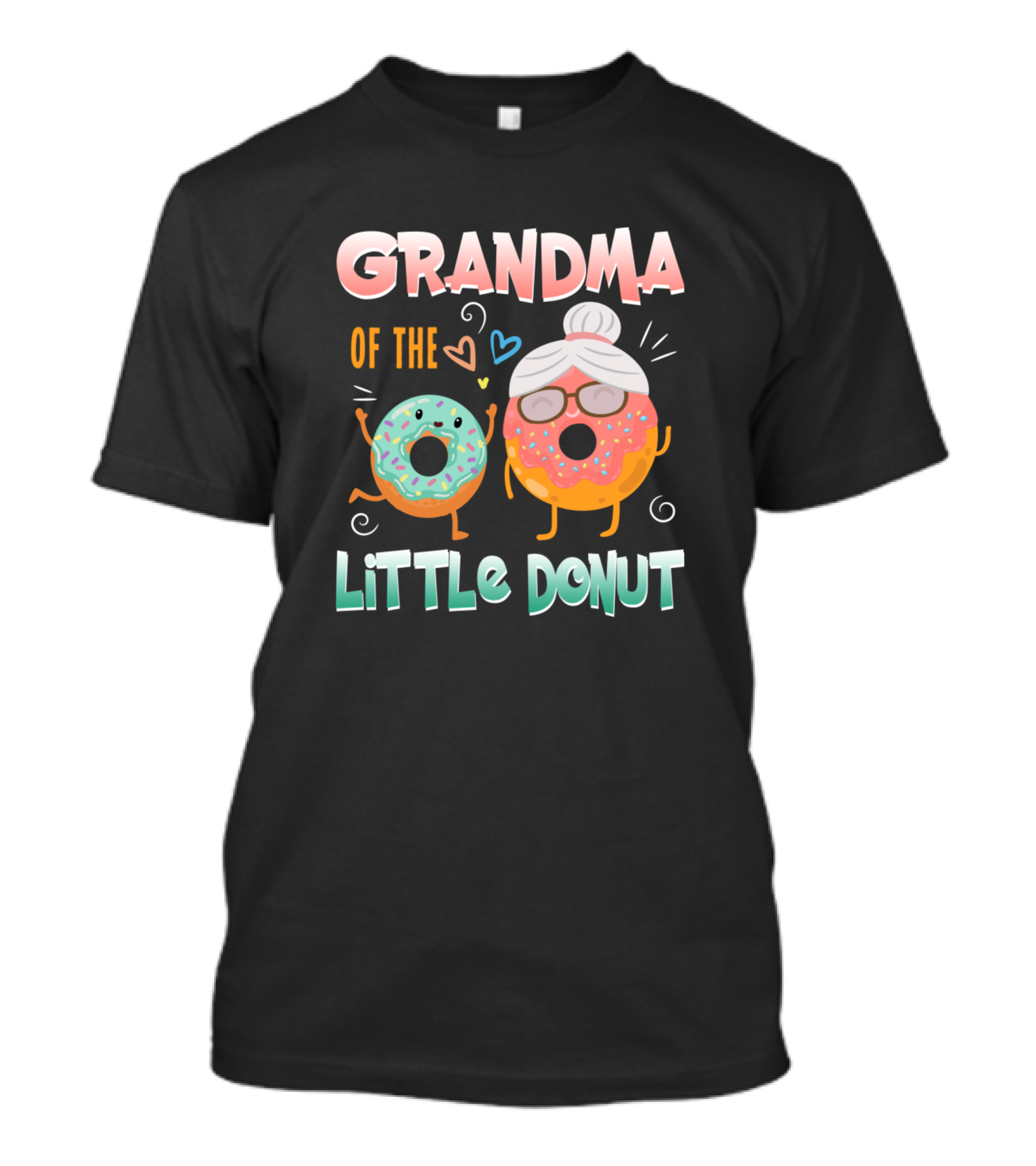 Grandma Of The Little Donut Birthday Celebration With Cute Donut Characters T-Shirt