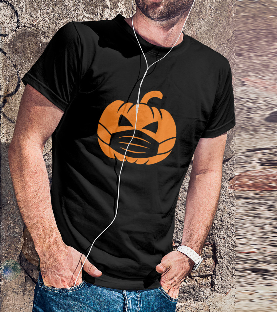 Halloween Jackolantern Pumpkin Face Mask Thank T-Shirt