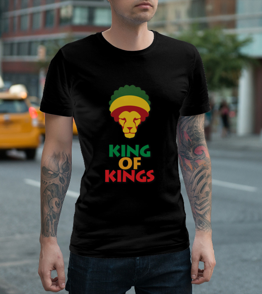 King Of Kings Lion Reggae Colors Afro majesty T-Shirt