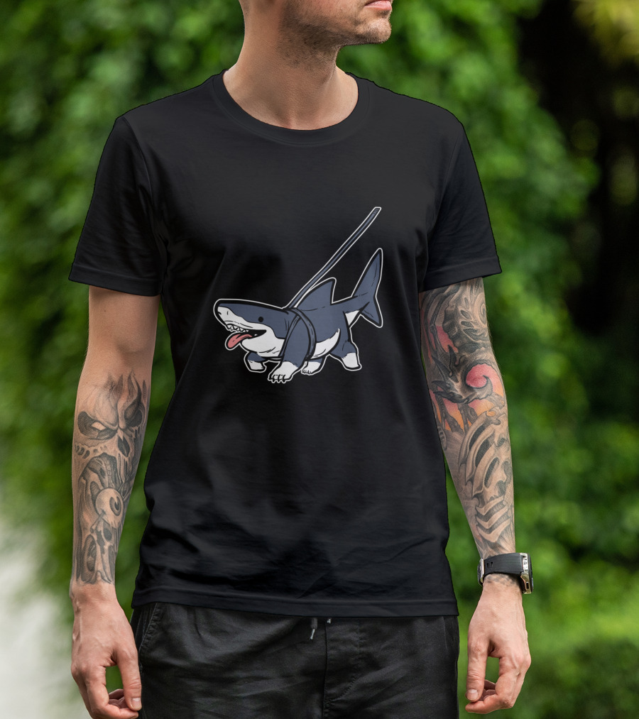 Pet Shark Animal Lover Leash Homage T-Shirt