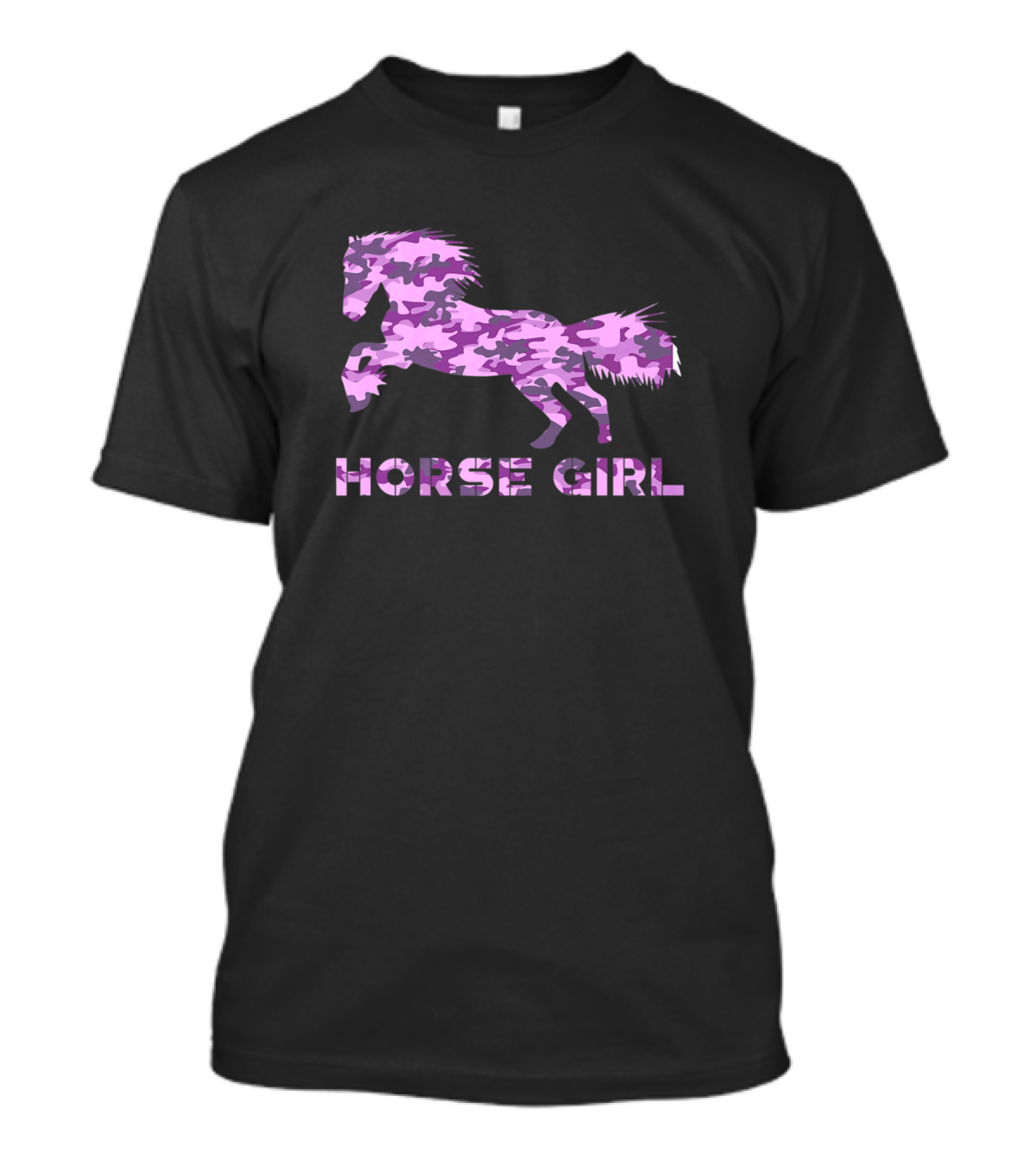 Pink Camouflage Horse Girl Jumper T-Shirt