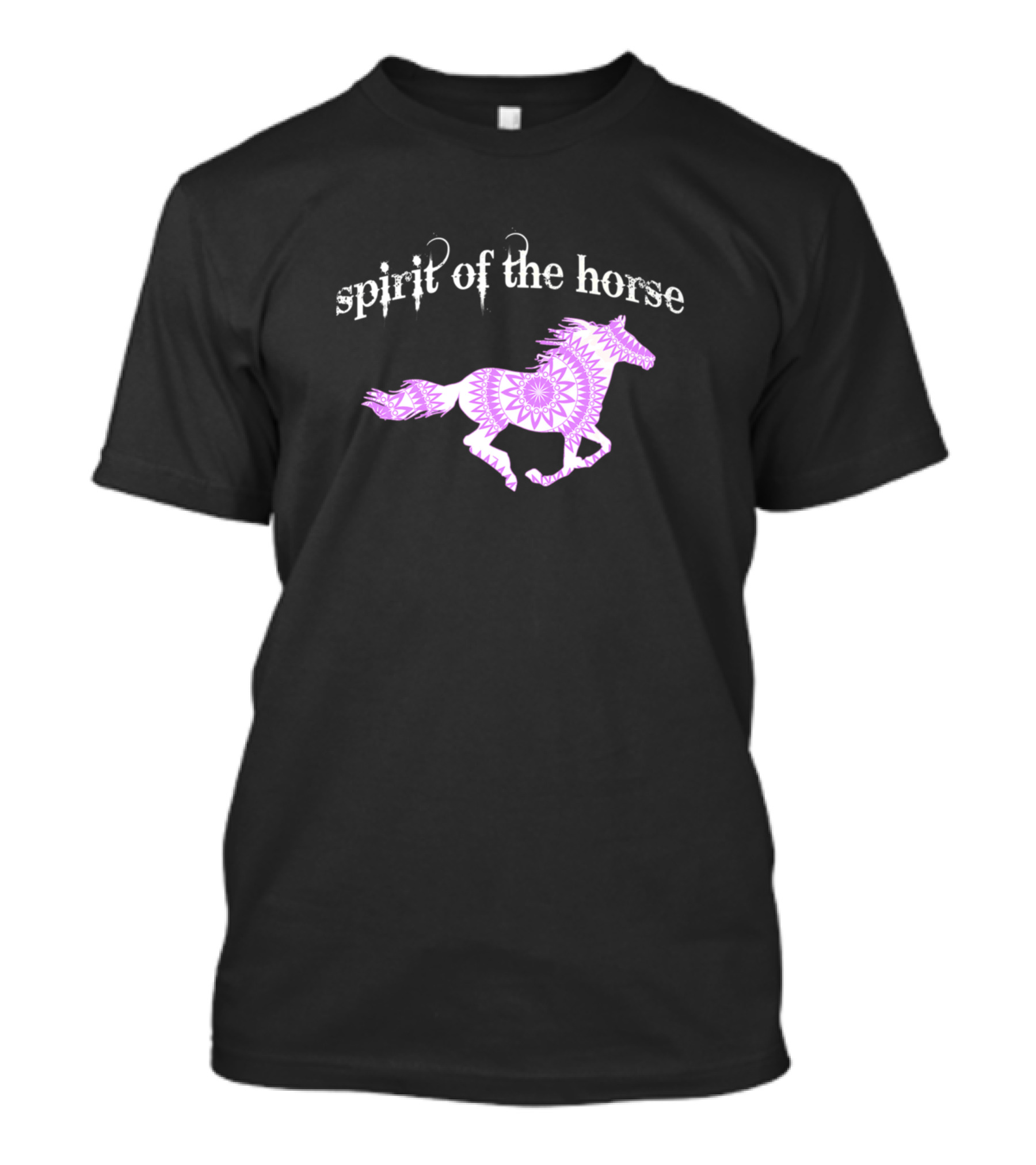 Spirit Of The Horse Pink Mandala Running Horse T-Shirt