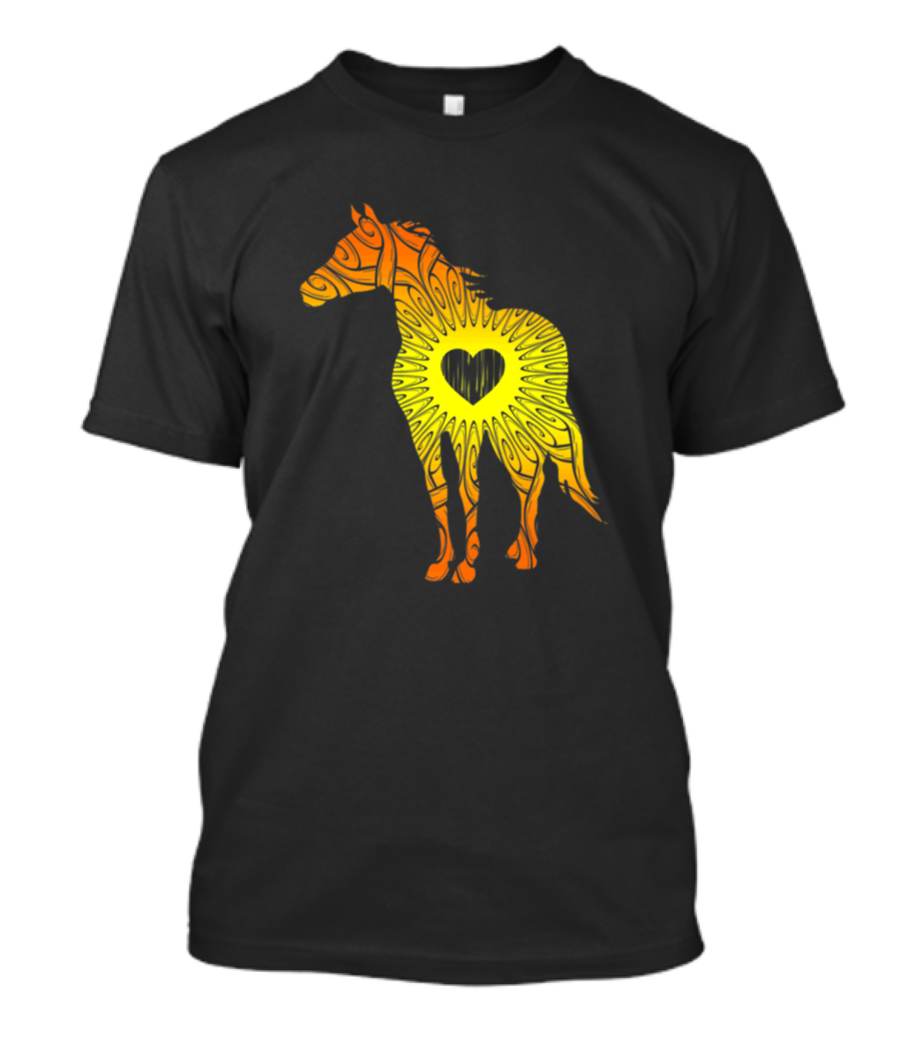 Pretty Horse Equine Heart Sunburst Pattern Horseback Ridi T-Shirt