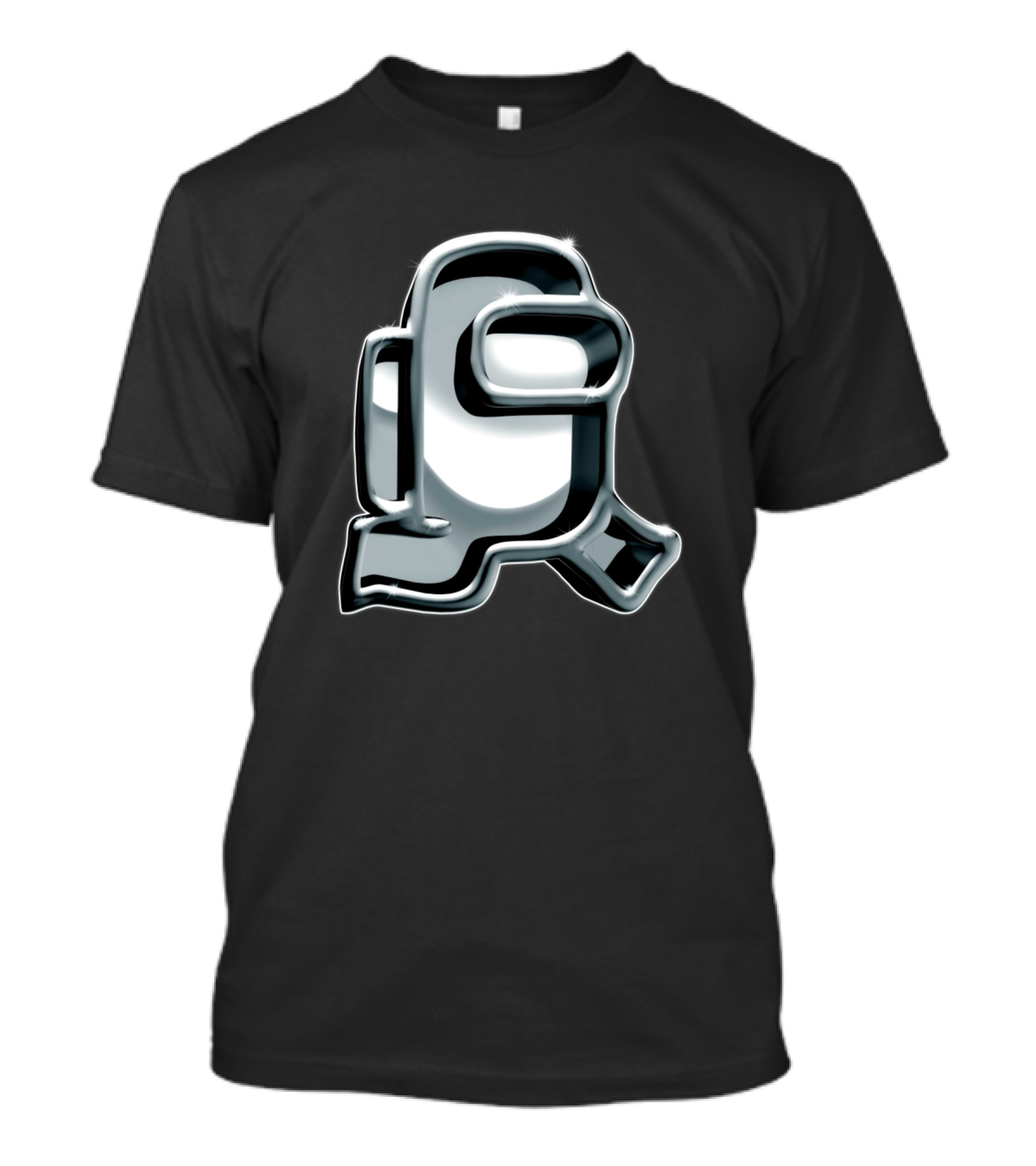 3D Silver And Grey Metallic Among Us Astronaut T-Shirt