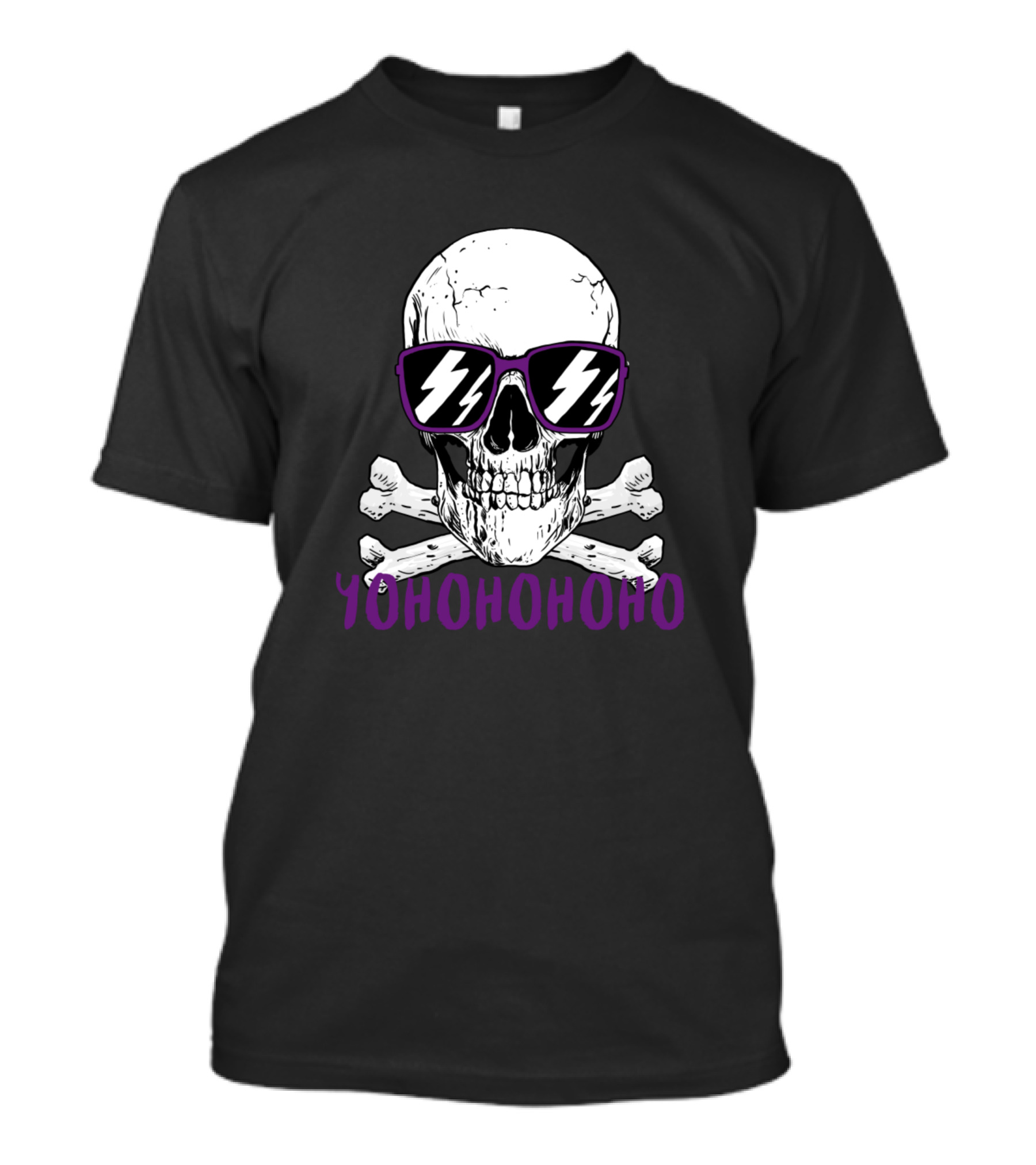 Brook Skull Yohohohoho Sunglasses Crossbones Lightning T-Shirt
