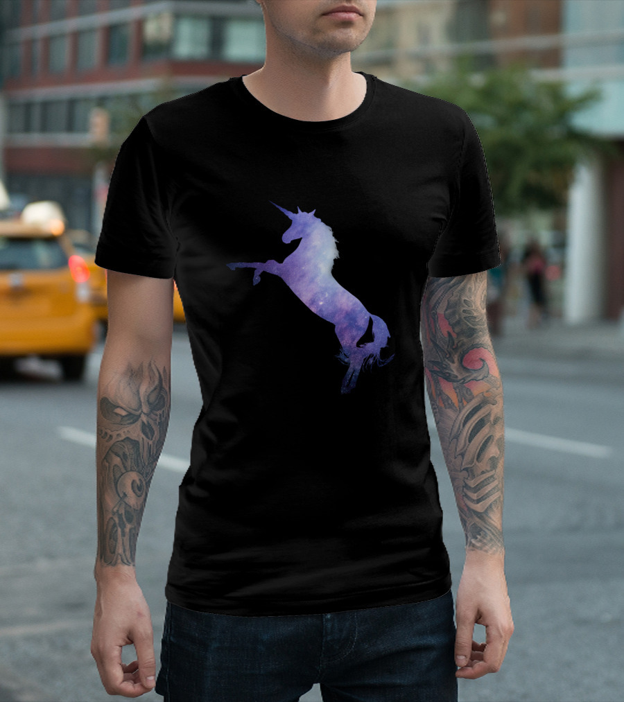 Cosmic Watercolor Unicorn Galaxy T-Shirt