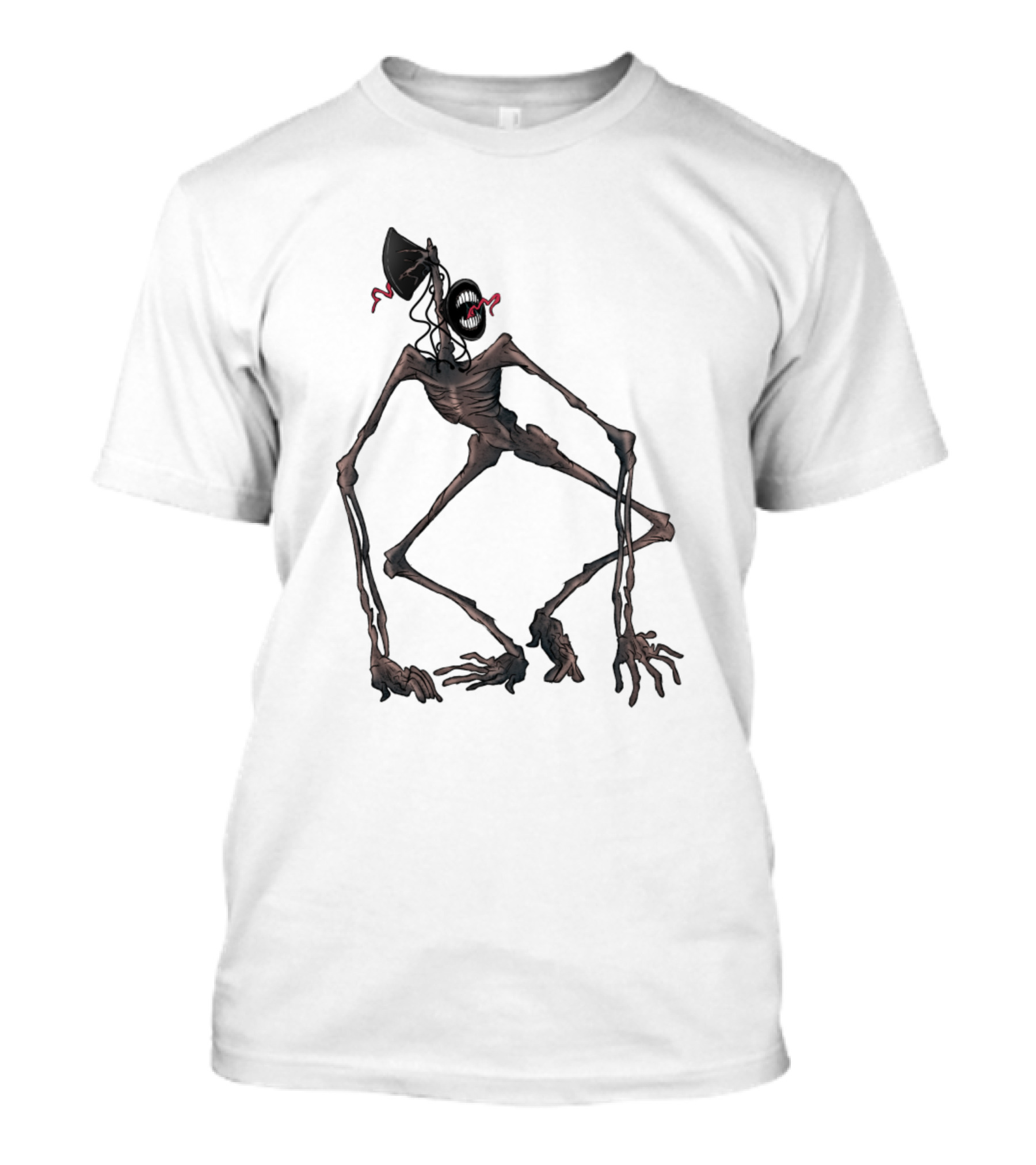 Creepy Siren Head Monster With Distorted Limbs And Speaker Head T-Shirt