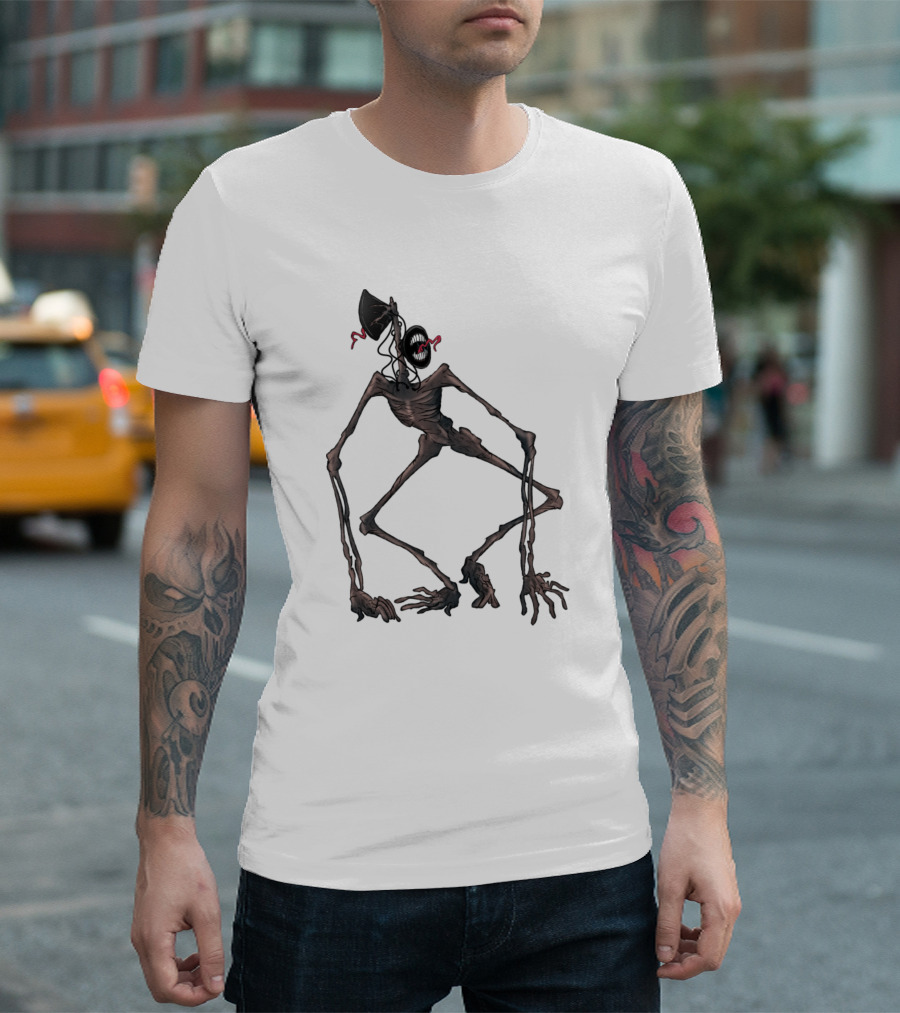 Creepy Siren Head Monster With Distorted Limbs And Speaker Head T-Shirt