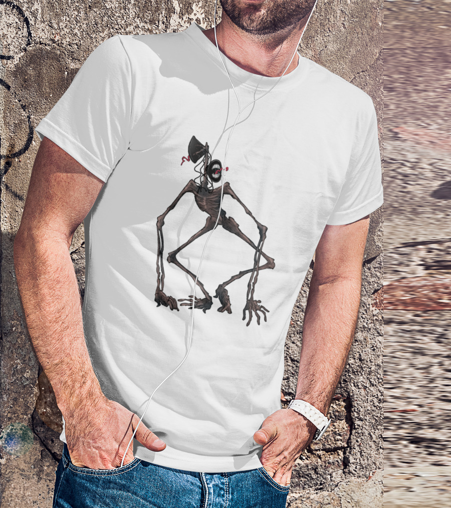 Creepy Siren Head Monster With Distorted Limbs And Speaker Head T-Shirt