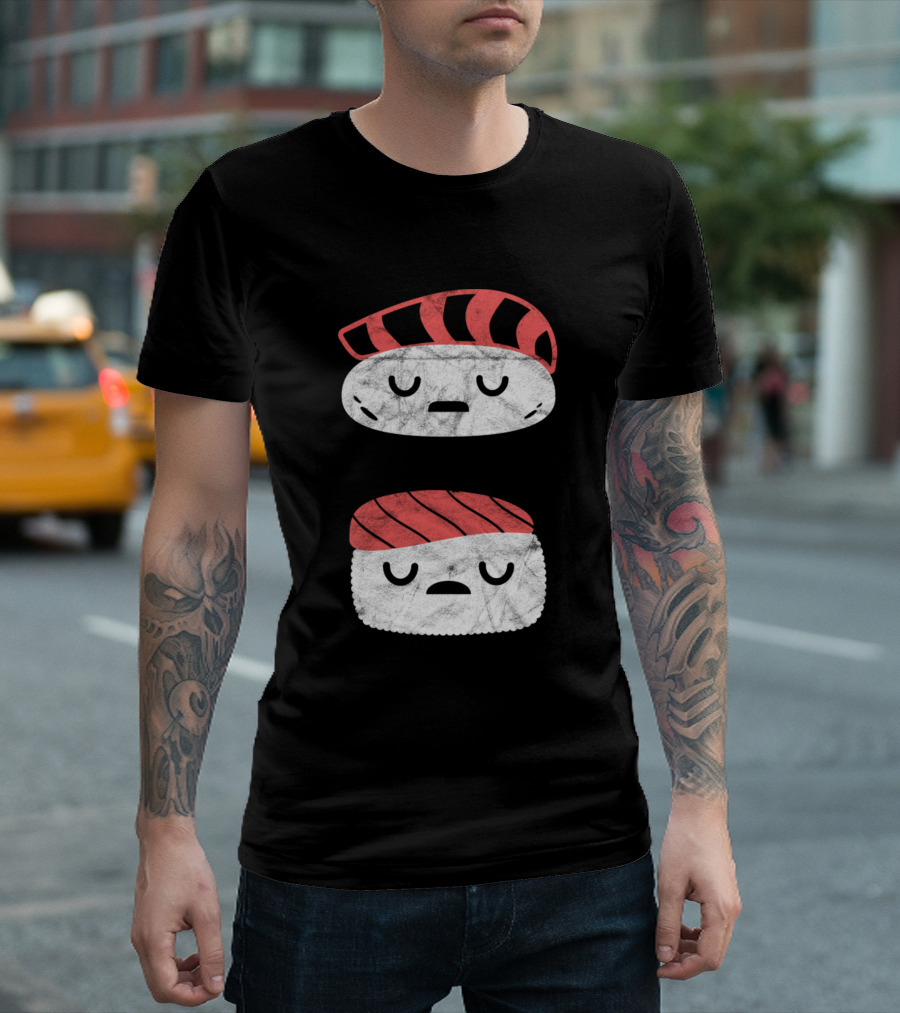 Cute Sleepy Sushi Walking Pun Japanese Food Humor T-Shirt