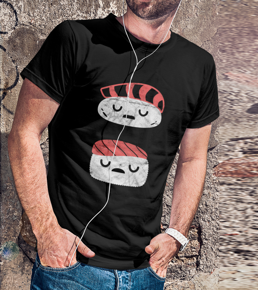 Cute Sleepy Sushi Walking Pun Japanese Food Humor T-Shirt