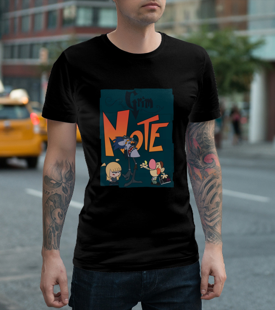 Grim Note Cartoon Characters Assembly T-Shirt