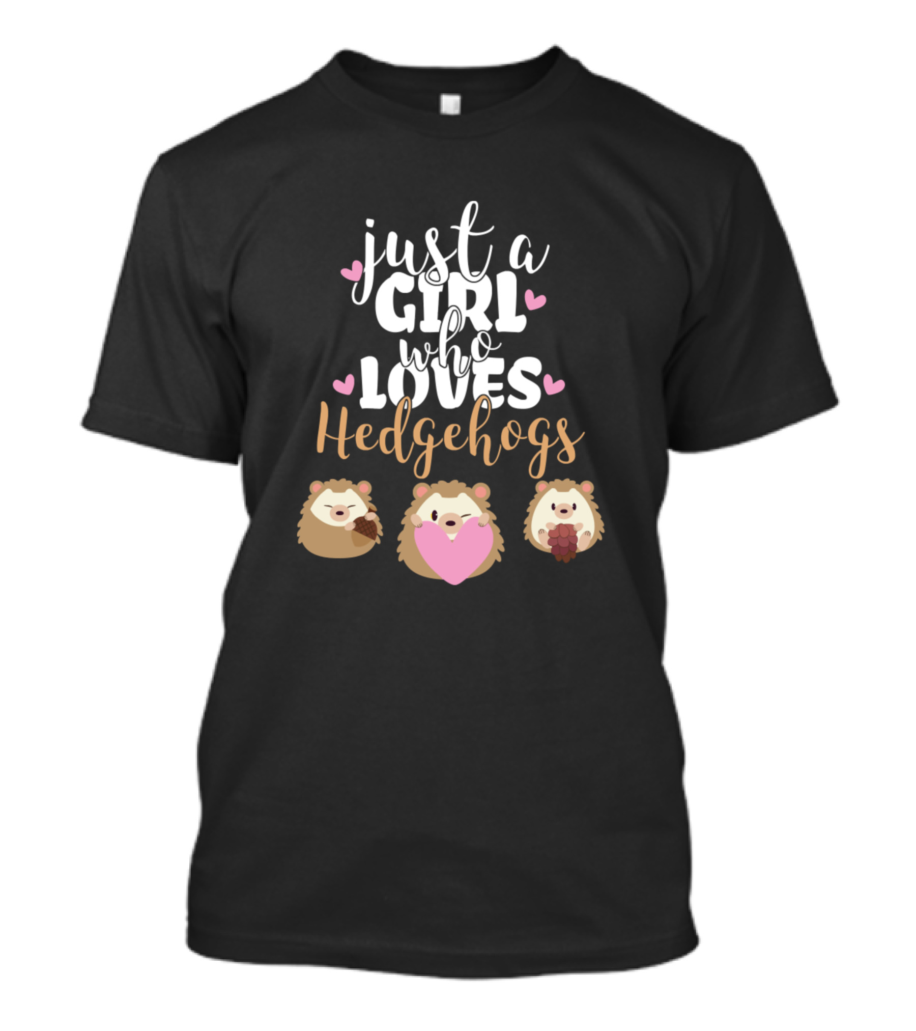 Just A Girl Who Loves Hedgehogs With Cute Heart Accents T-Shirt