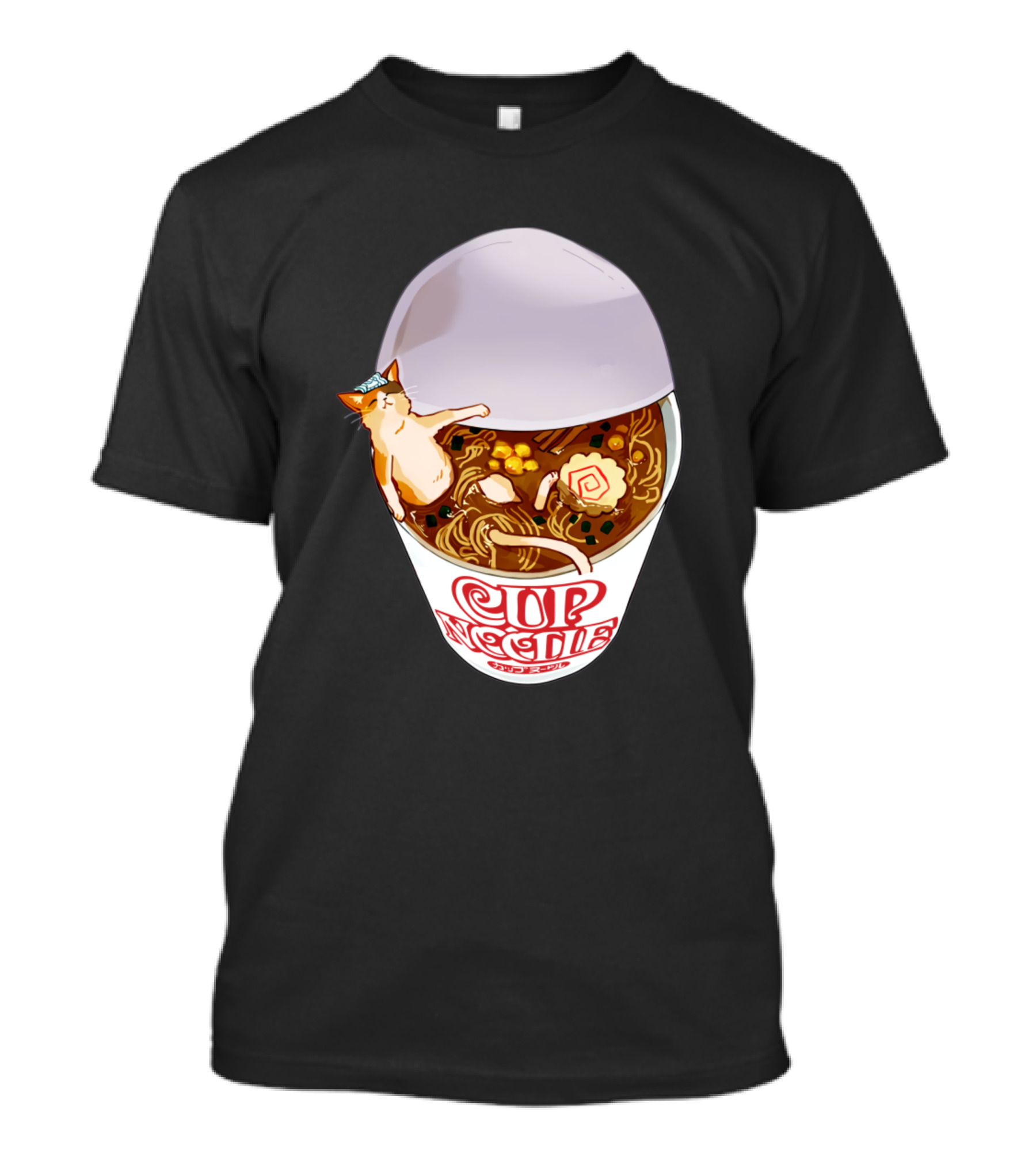 Cup Noodles Relaxing Cat In Ramen Hot Spring T-Shirt