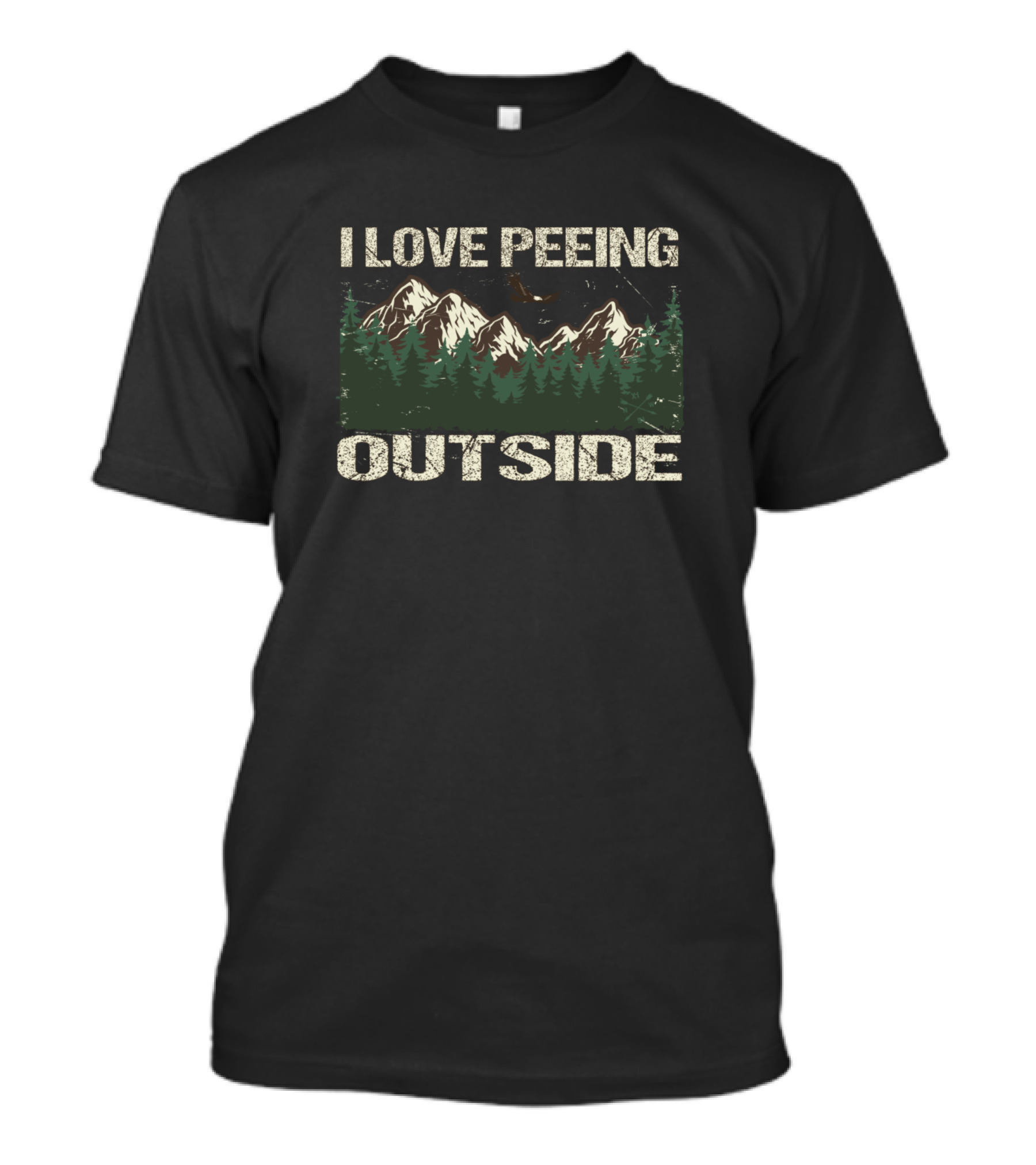 I Love Peeing Outside Funny Hiking Mountains Forest T-Shirt