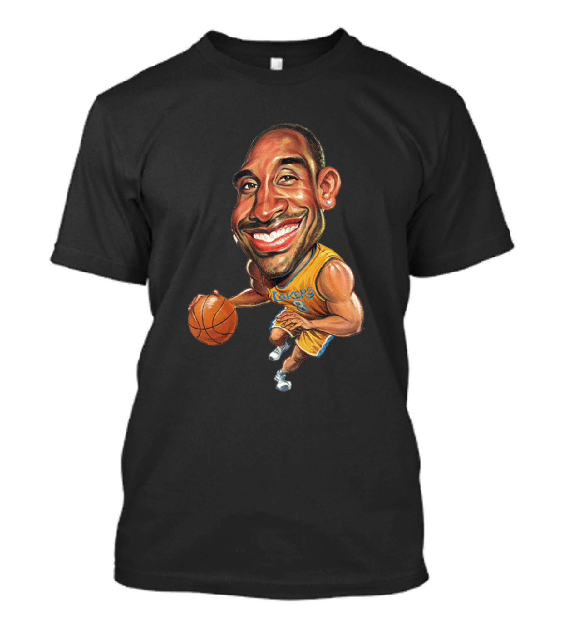 Kobe Bryant Cartoon Lakers Basketball Caricature T-Shirt