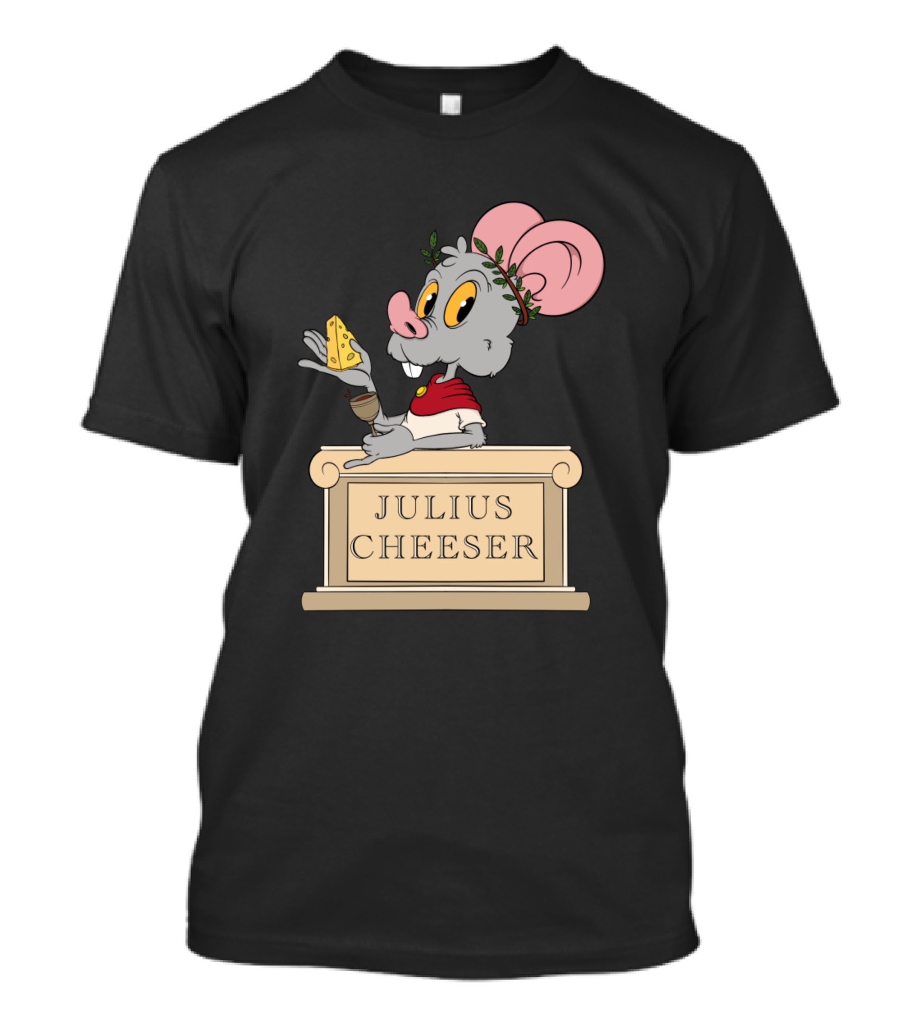 Mouse Rat Julius Cheeser Roman Cesar Cheese Wine T-Shirt