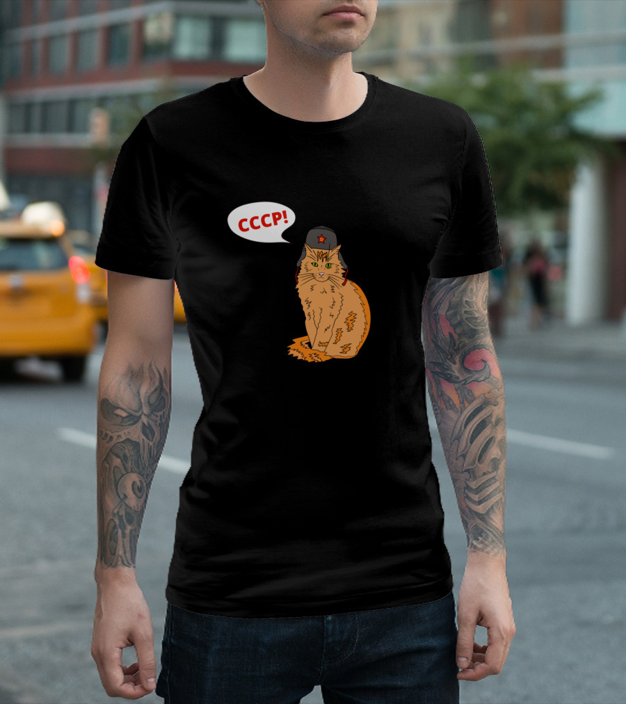 CCCP My Cat Is A Communist Funny Russian Cat T-Shirt