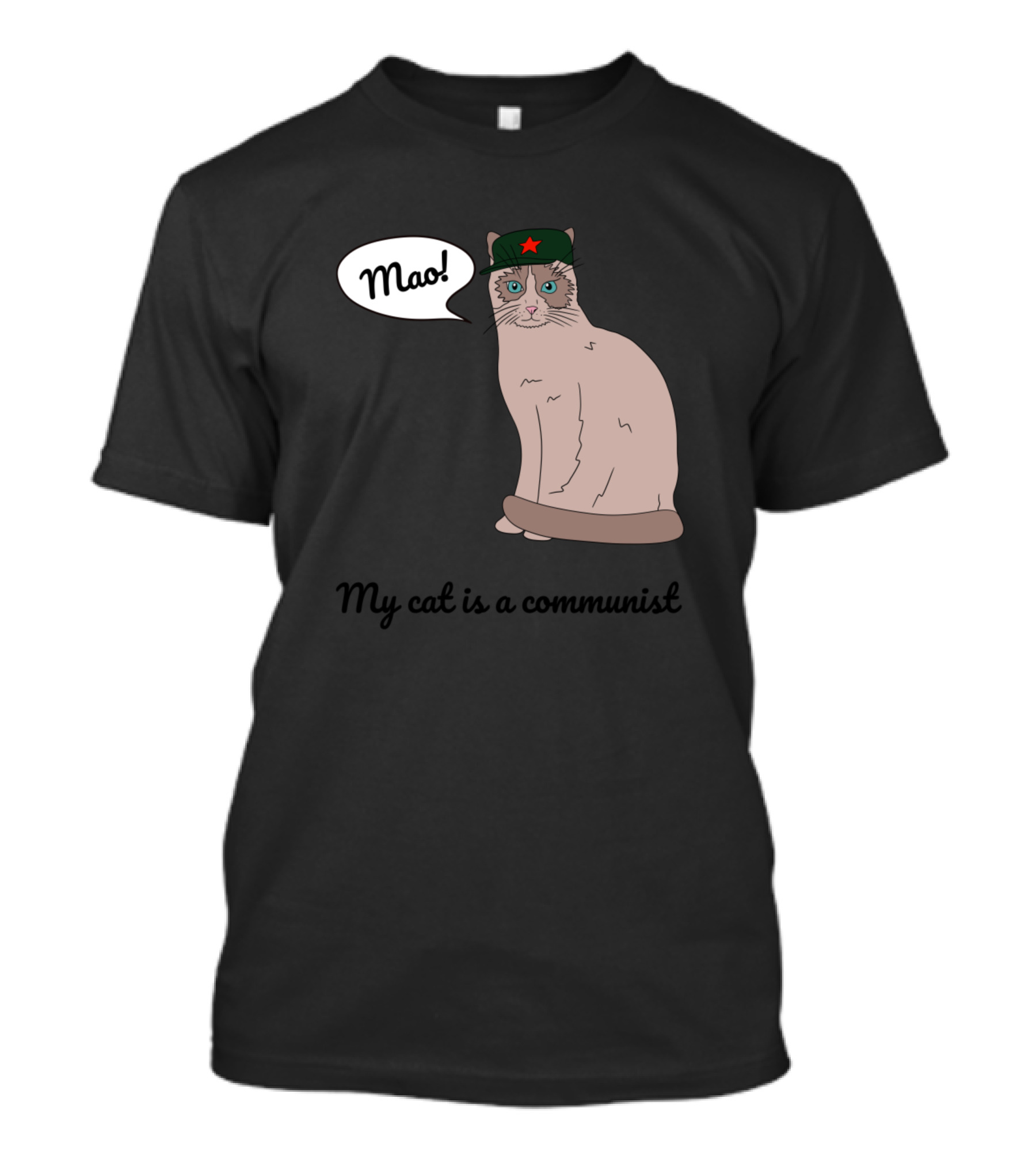 My Cat Is A Communist Mao Funny Fidel Castro Cat T-Shirt