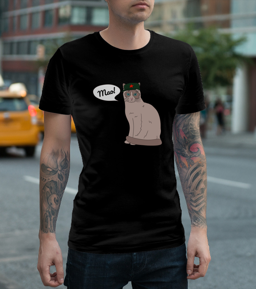 My Cat Is A Communist Mao Funny Fidel Castro Cat T-Shirt