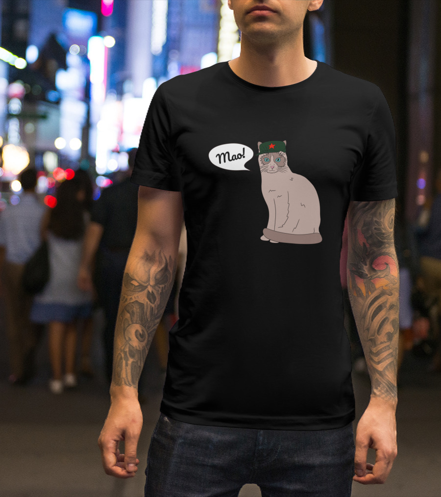 My Cat Is A Communist Mao Funny Fidel Castro Cat T-Shirt