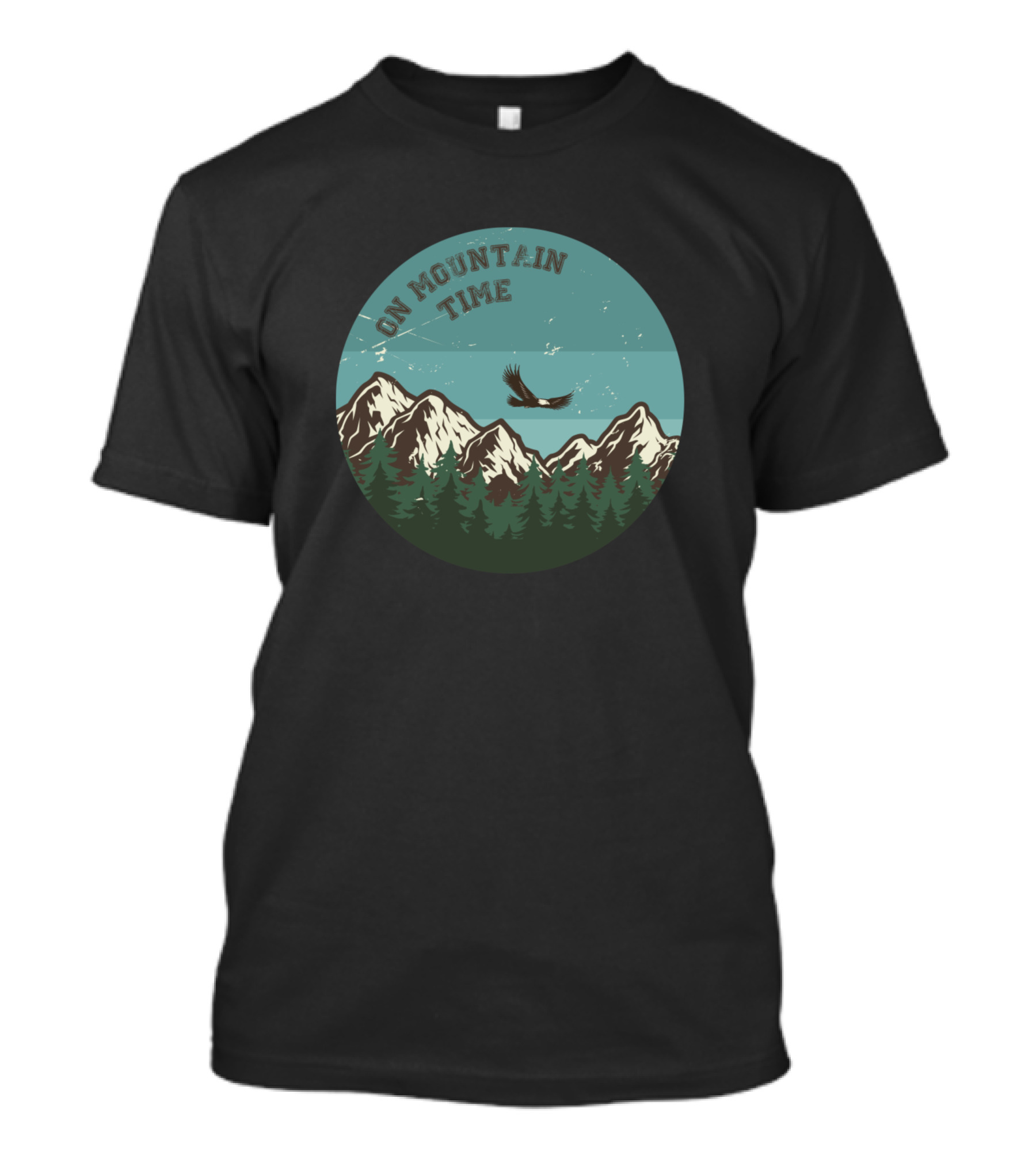 On Mountain Time Vintage Nature Scene With Mountains And Bird T-Shirt