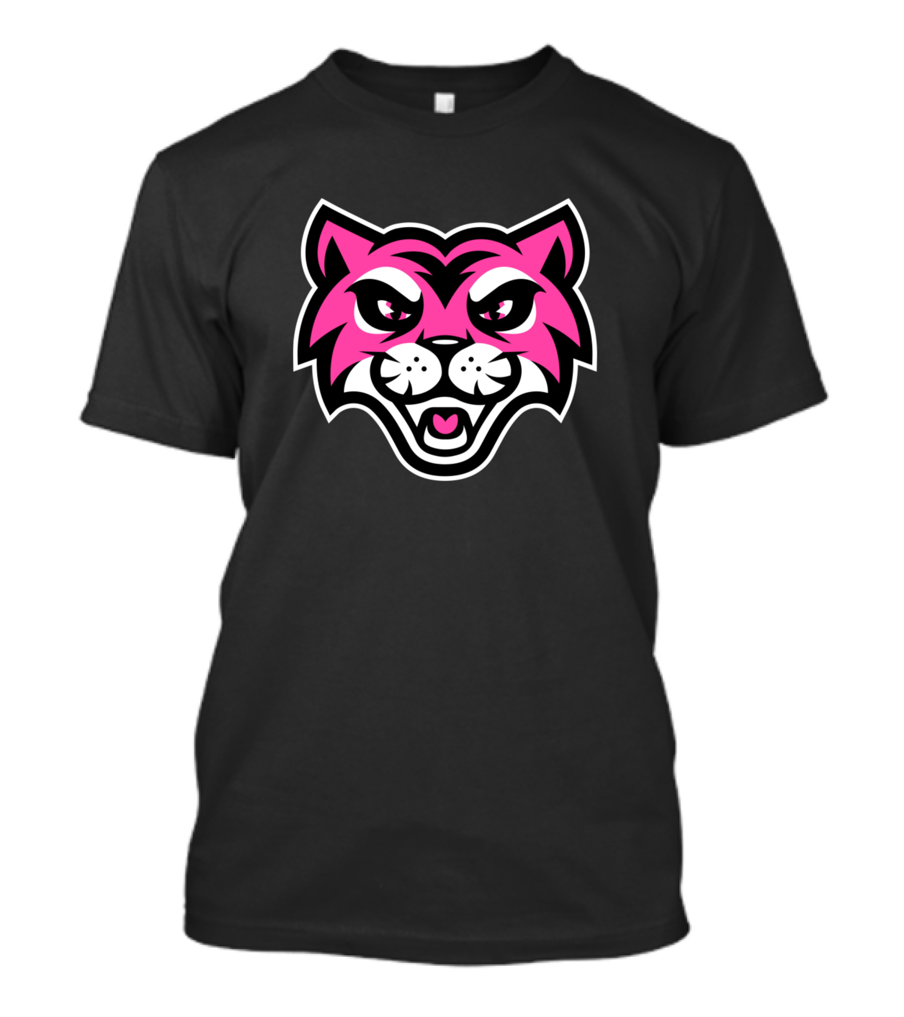 Pink Tiger Mascot Face T-Shirt
