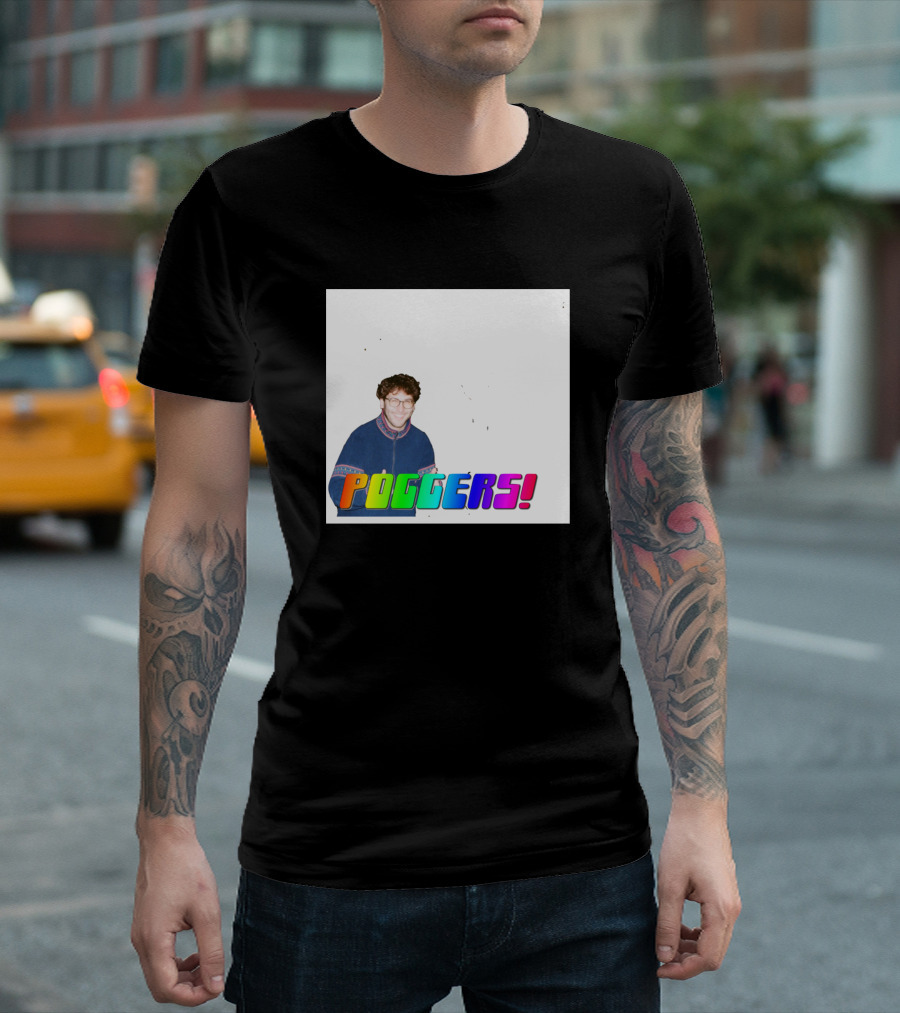 POGGERS Rainbow Text Meme T-Shirt