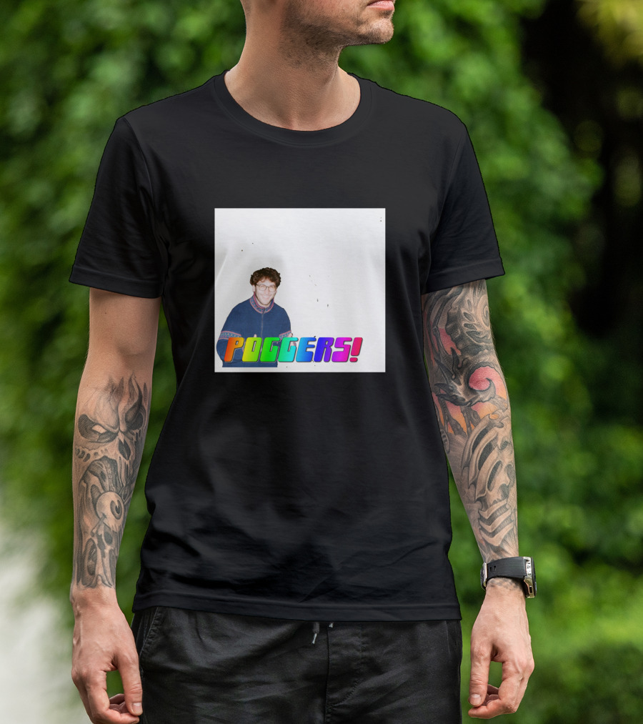 POGGERS Rainbow Text Meme T-Shirt