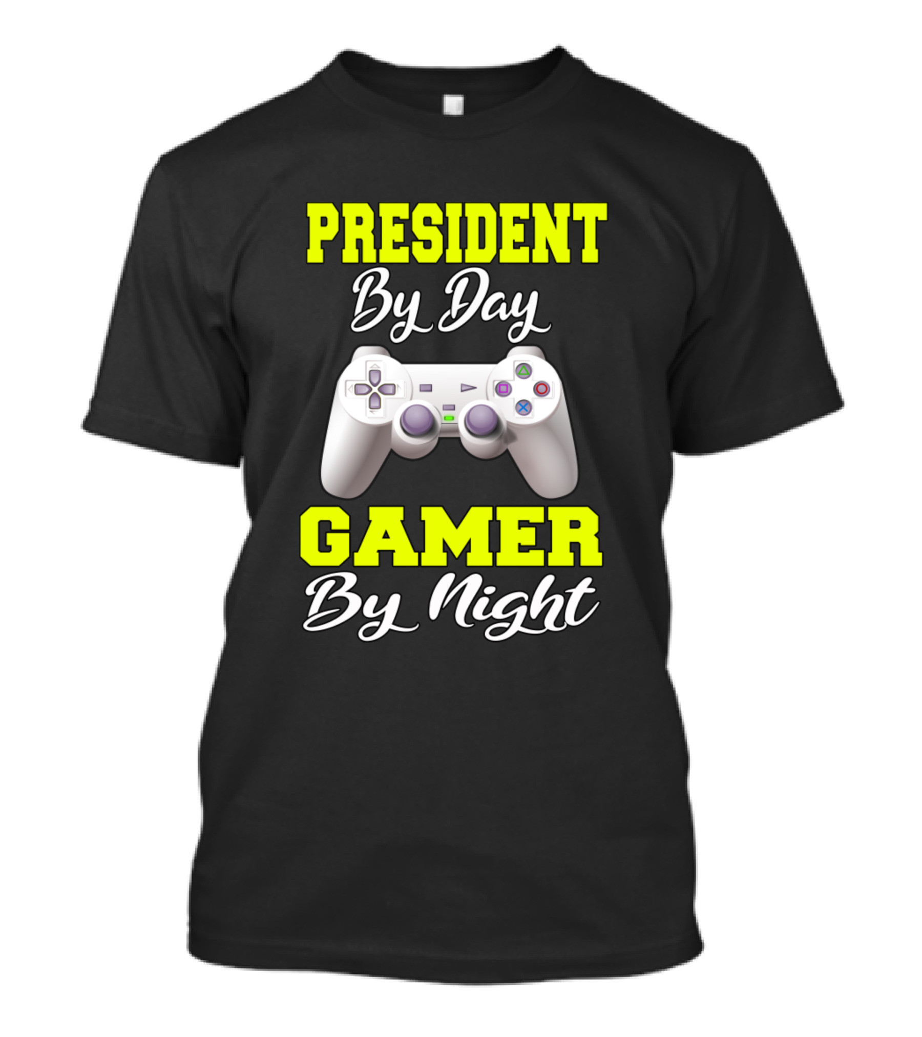 President By Day Gamer By Night Controller T-Shirt