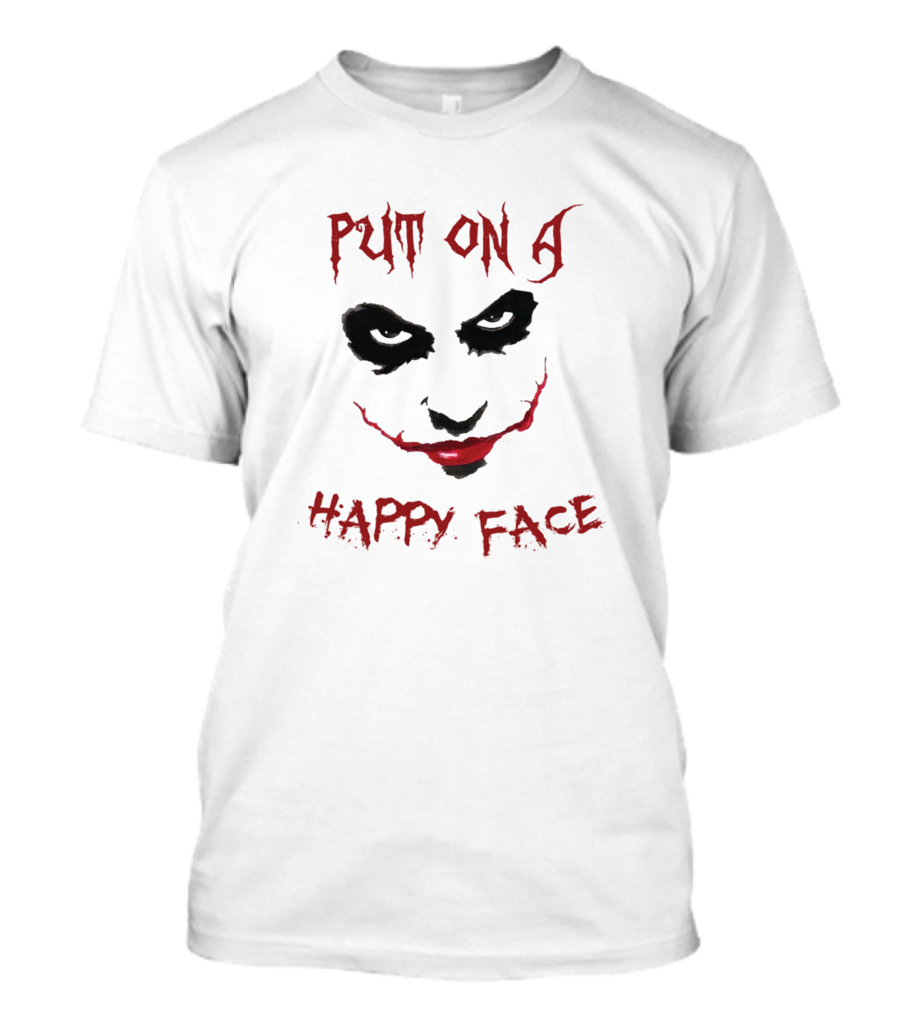 Put On A Happy Face Joker Inspired Grunge T-Shirt