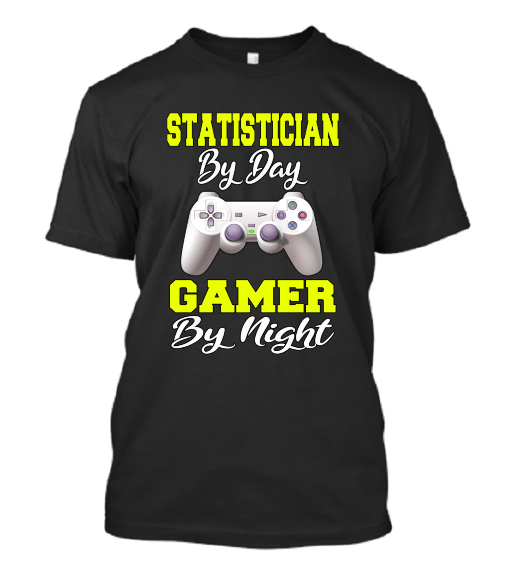 Statistician By Day Gamer By Night Game Controller T-Shirt