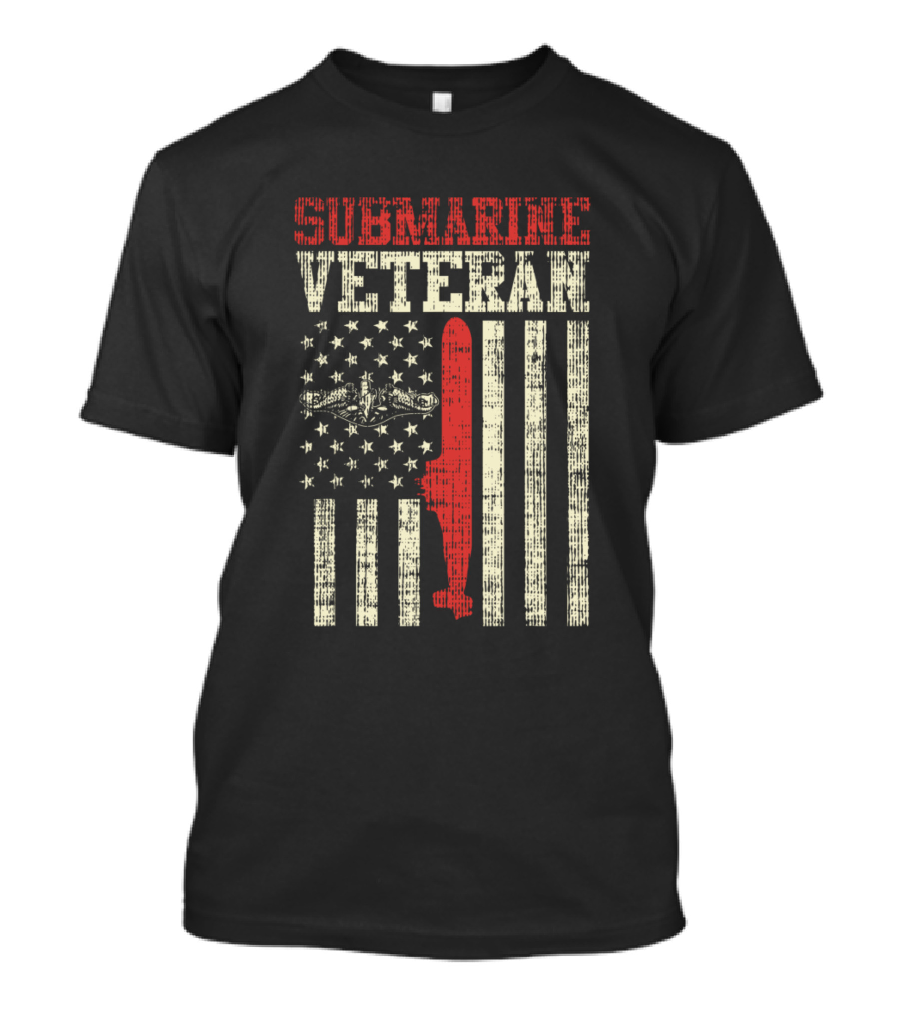 USA Navy Submarine Veteran American Flag Vintage Submarine T-Shirt