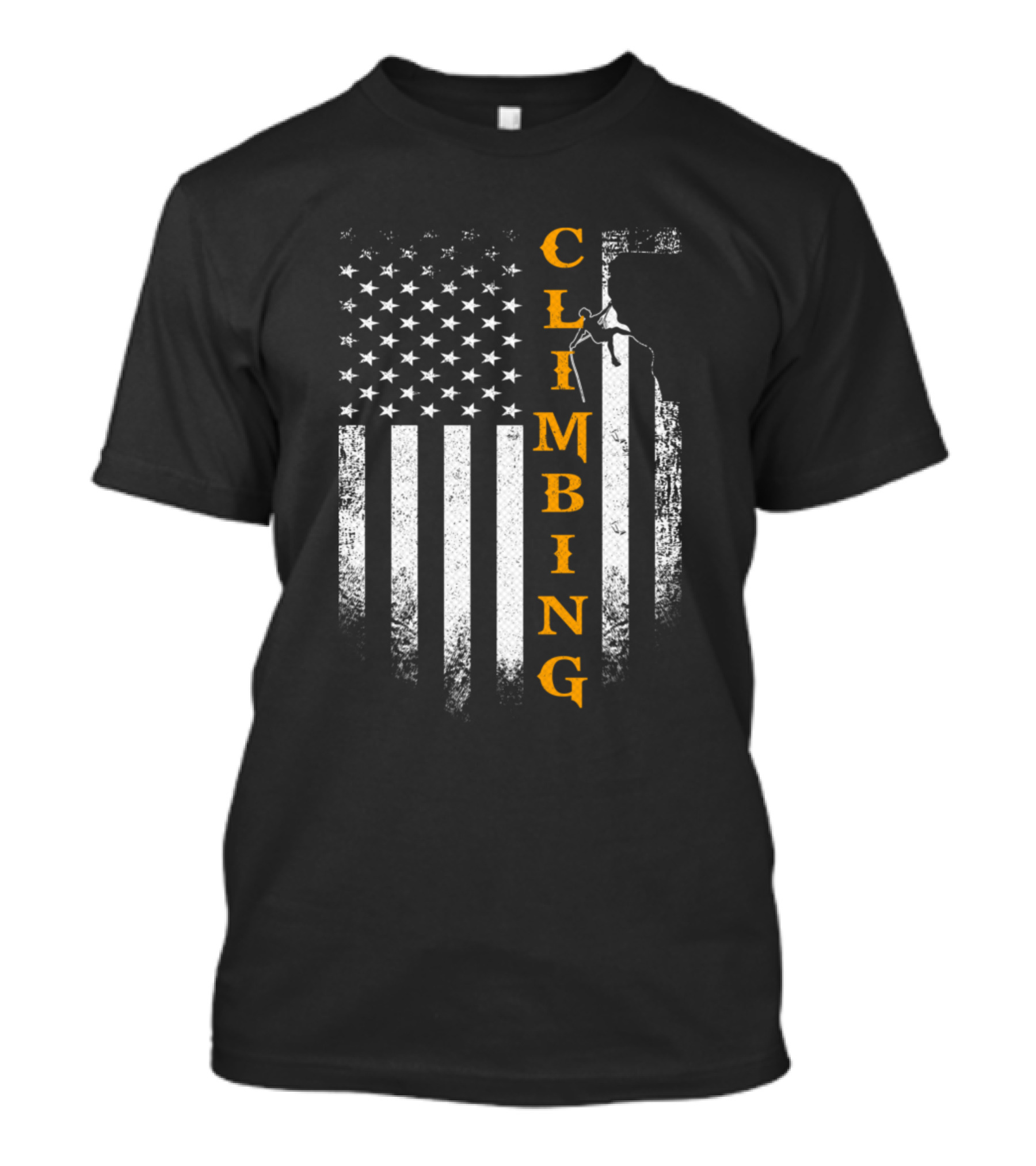 Vintage American Flag Climbing USA Rock Climber T-Shirt