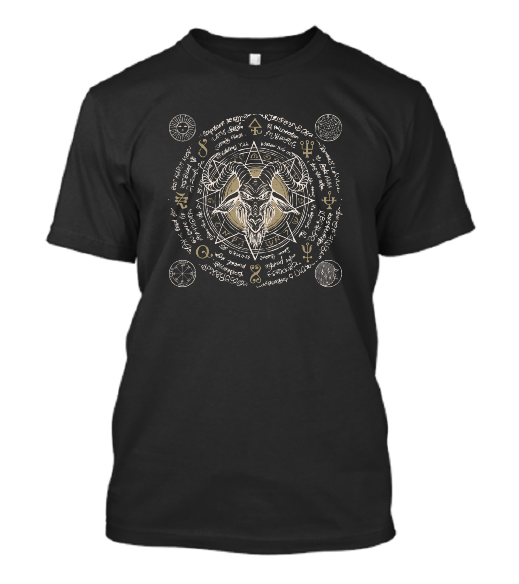Warlocks Pact Sigils Pentagram Goat Head Occult Symbols For Nerdy Roleplaying Games T-Shirt