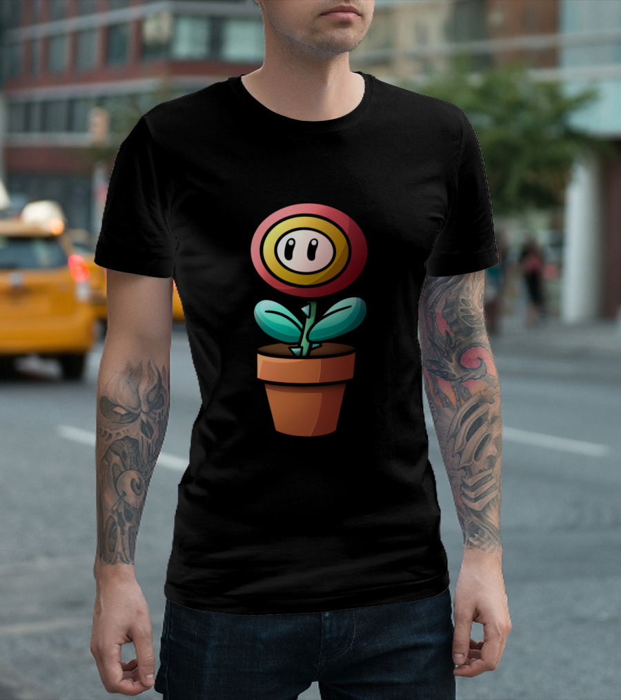 Fire Flower 'Creative Block' Plant Pot T-Shirt