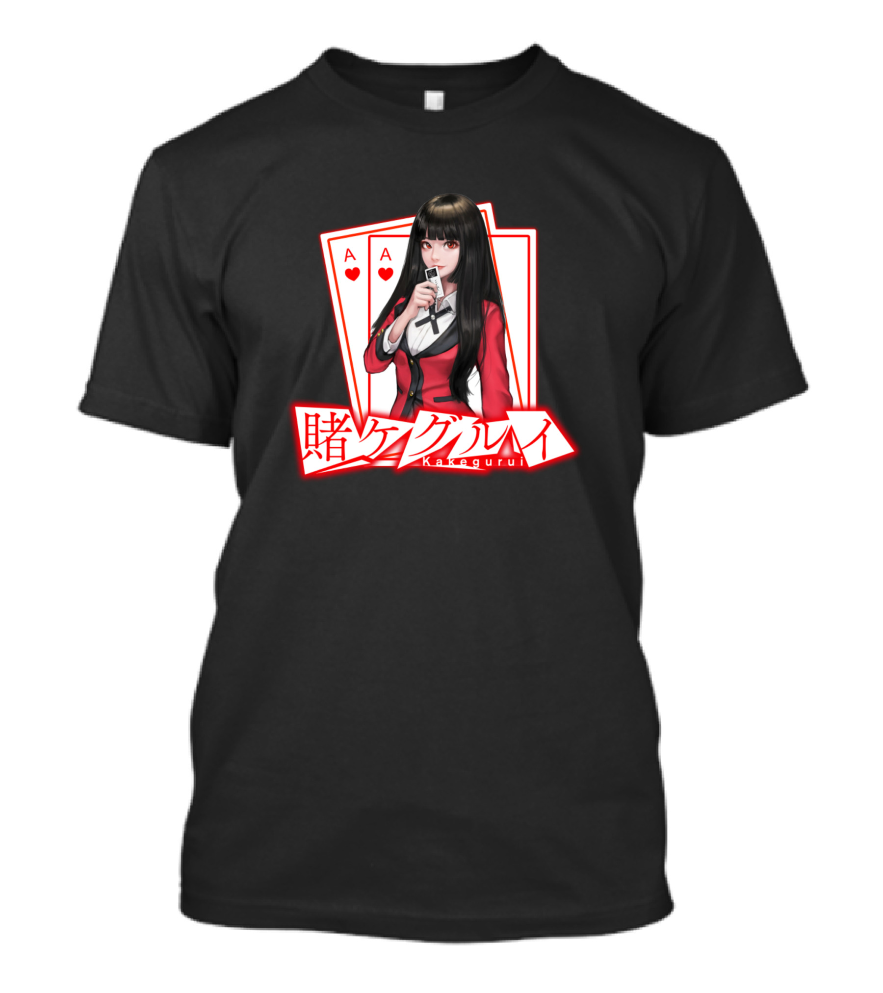 Yumeko Jabami Kakegurui Poker Queen Accompanied By Ace Of Hearts Cards T-Shirt