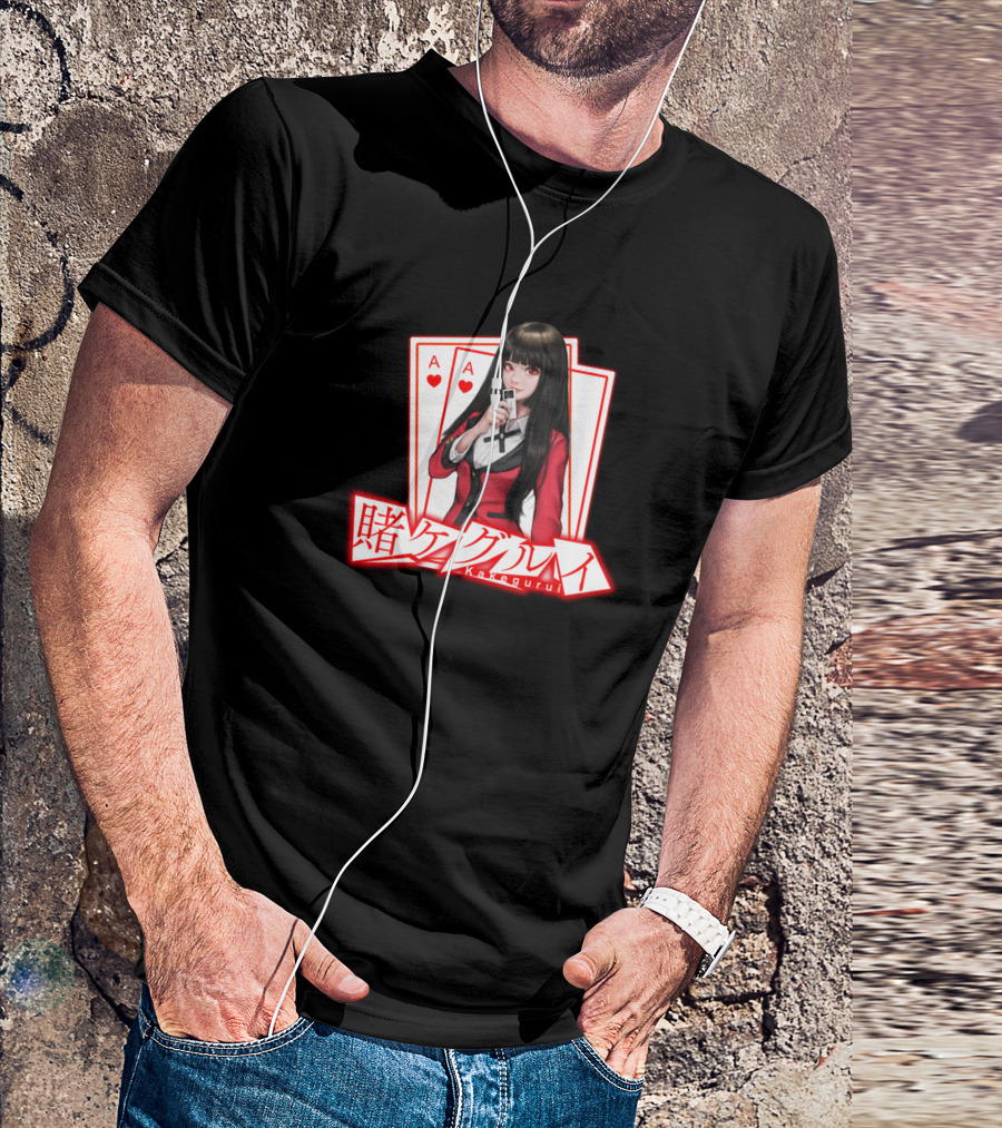 Yumeko Jabami Kakegurui Poker Queen Accompanied By Ace Of Hearts Cards T-Shirt