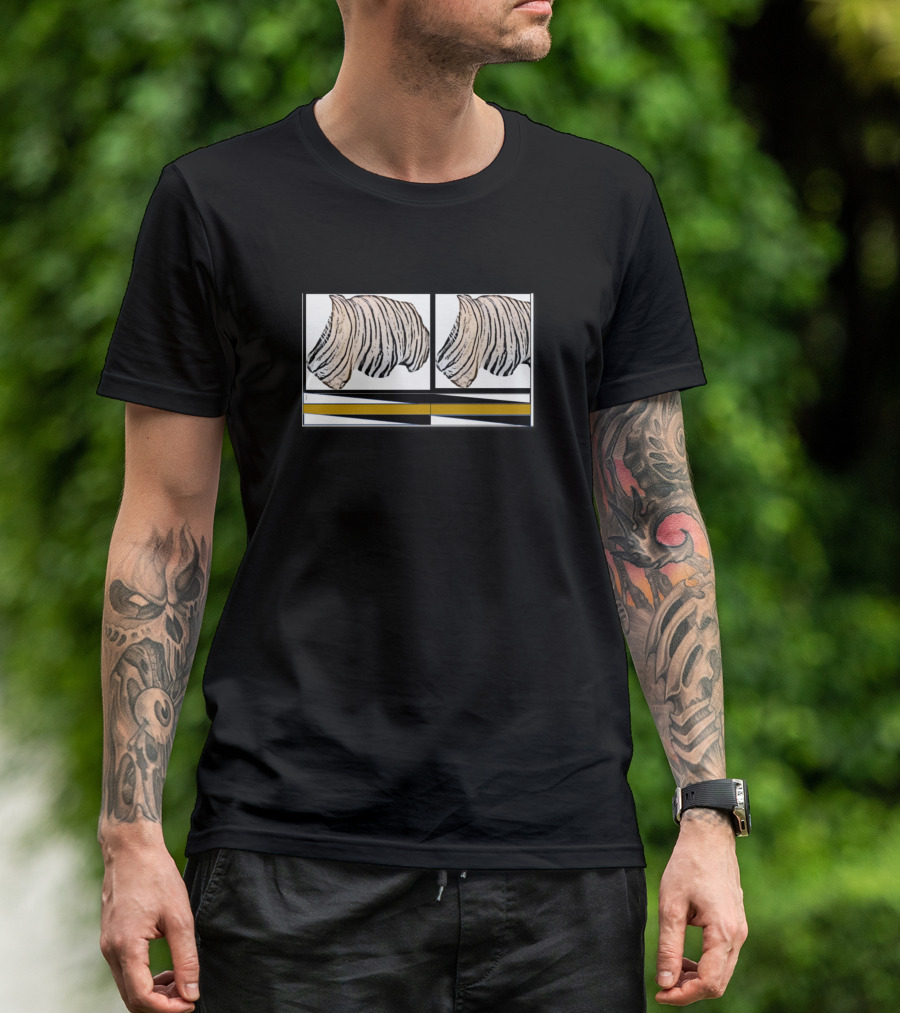 Abash Terra Whitig Zebra Stripes Dual Panel T-Shirt
