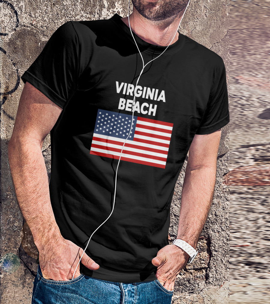 Virginia Beach American Flag USA Patriotic T-Shirt