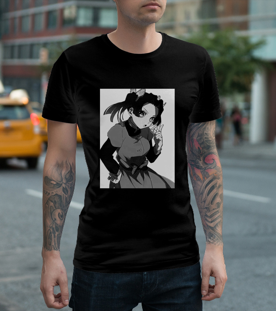 Aoi Kanzaki Black and White Manga Character T-Shirt