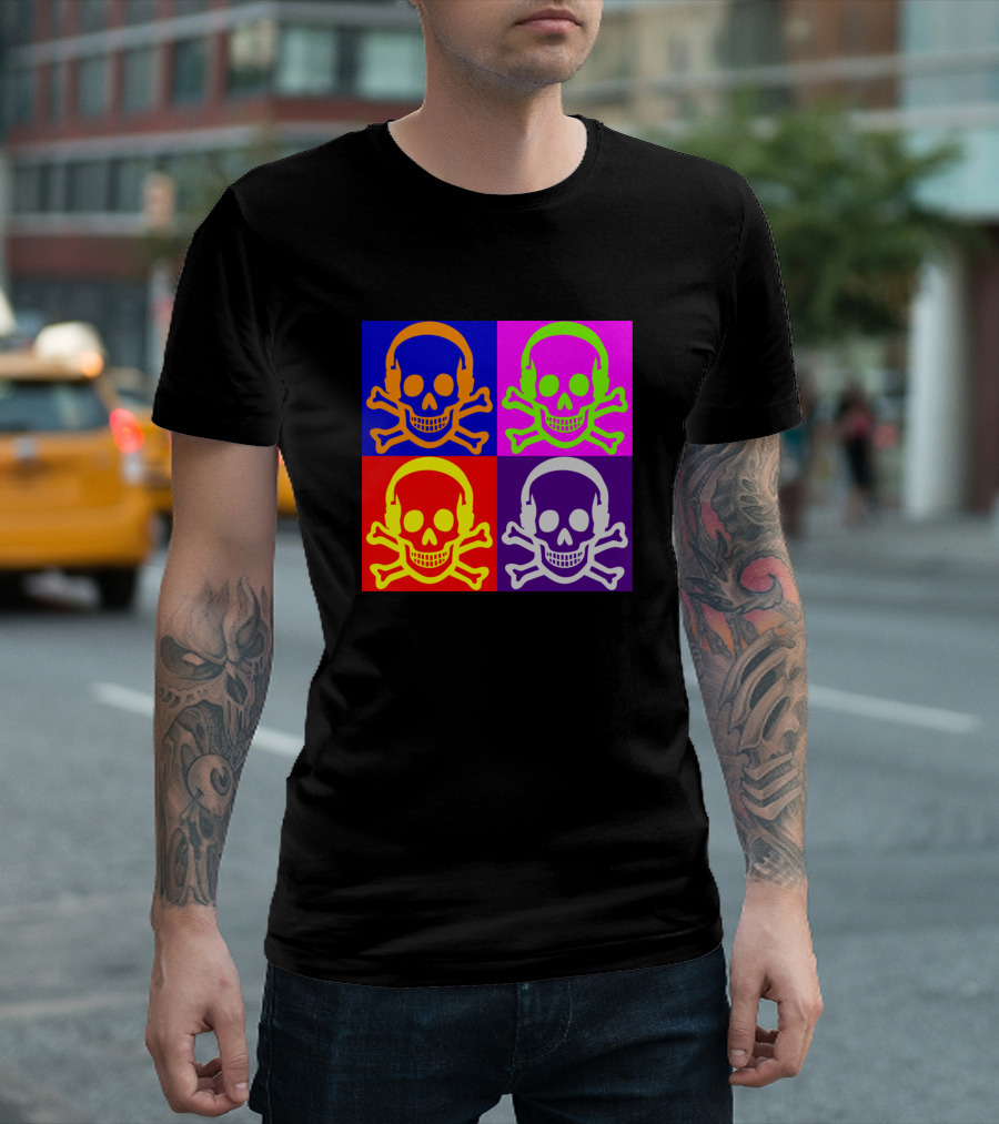 Big Pirate Podcast Pop Art Skull and Crossbones Warhol T-Shirt
