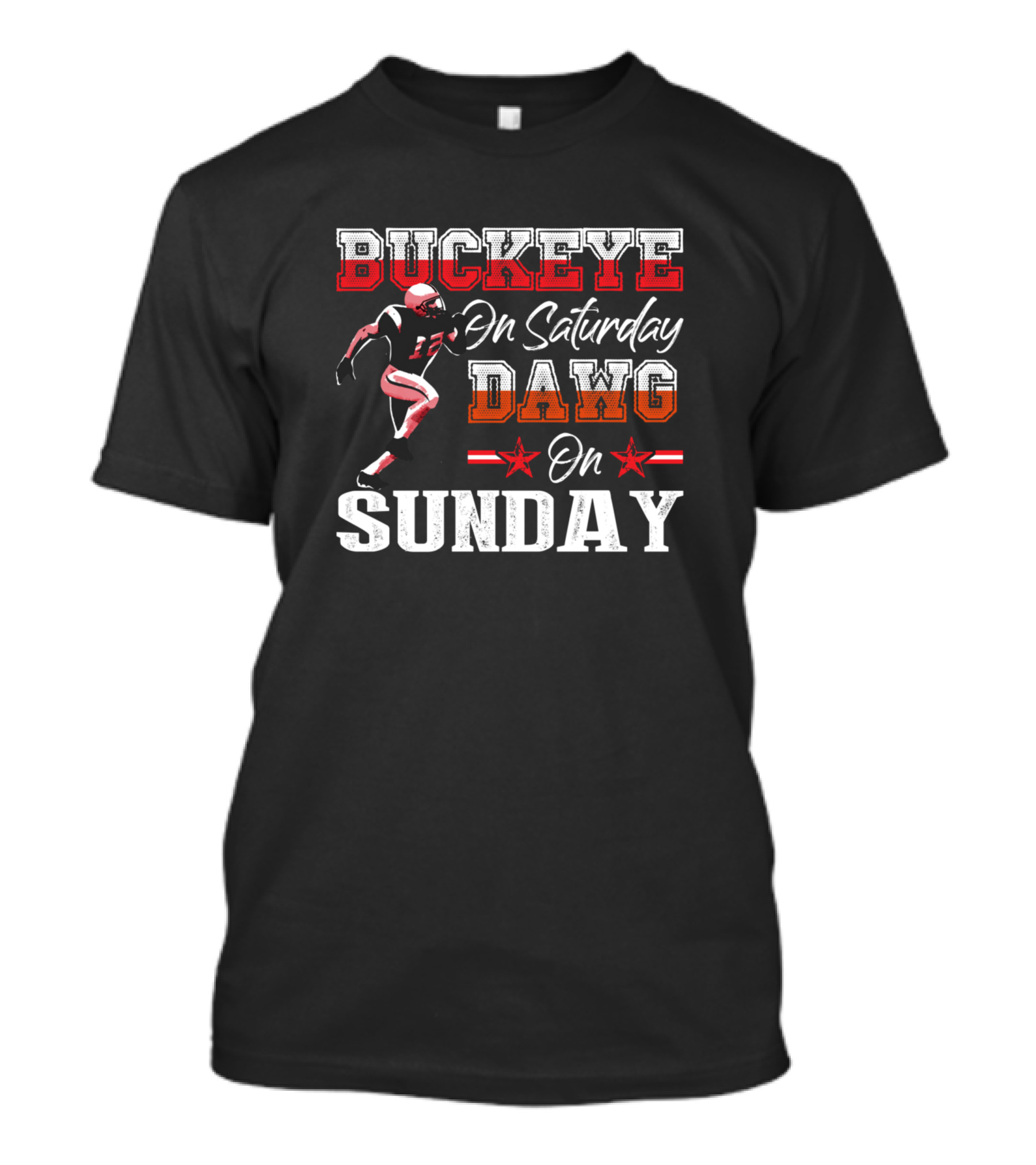 Buckeye On Saturday Dawg On Sunday Football Ohio Cleveland T-Shirt
